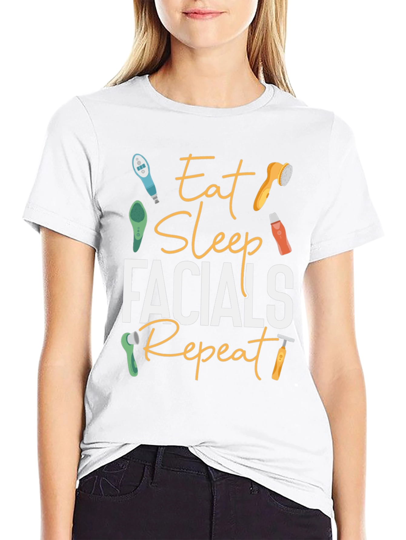 Eat Sleep Facials Repeat T-Shirt