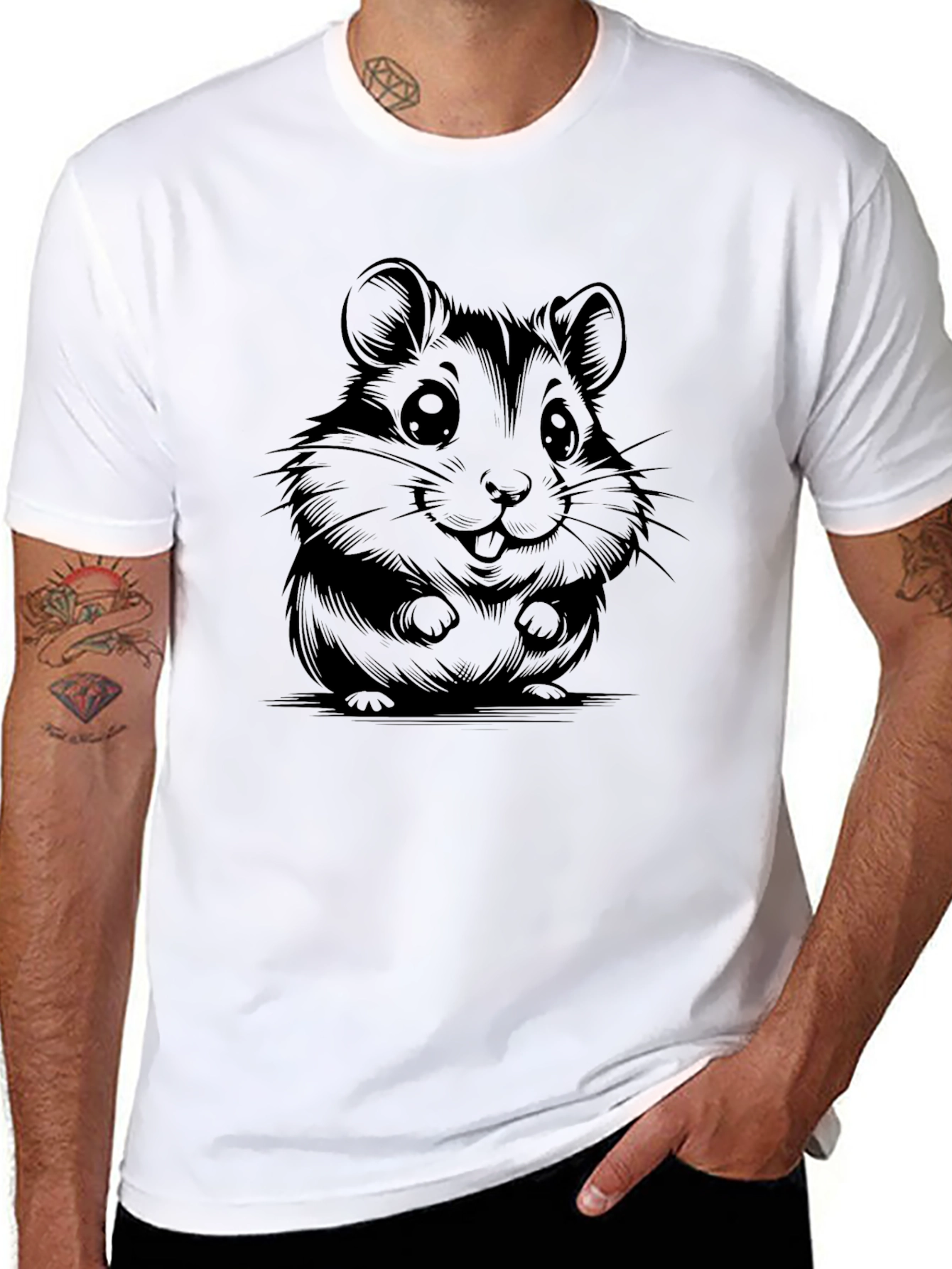 Hamster Graphic Tee - Mens Black T-Shirt
