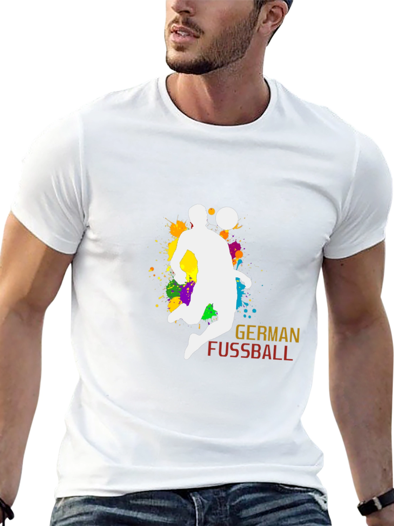 German Fussball Graphic Tee - Soccer Player Design