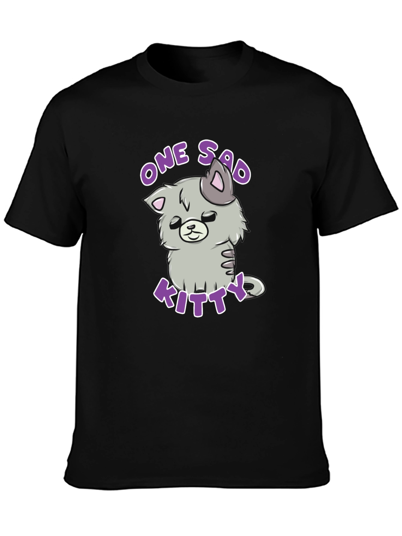 One Sad Kitty T-Shirt - Cute Cartoon Cat Tee