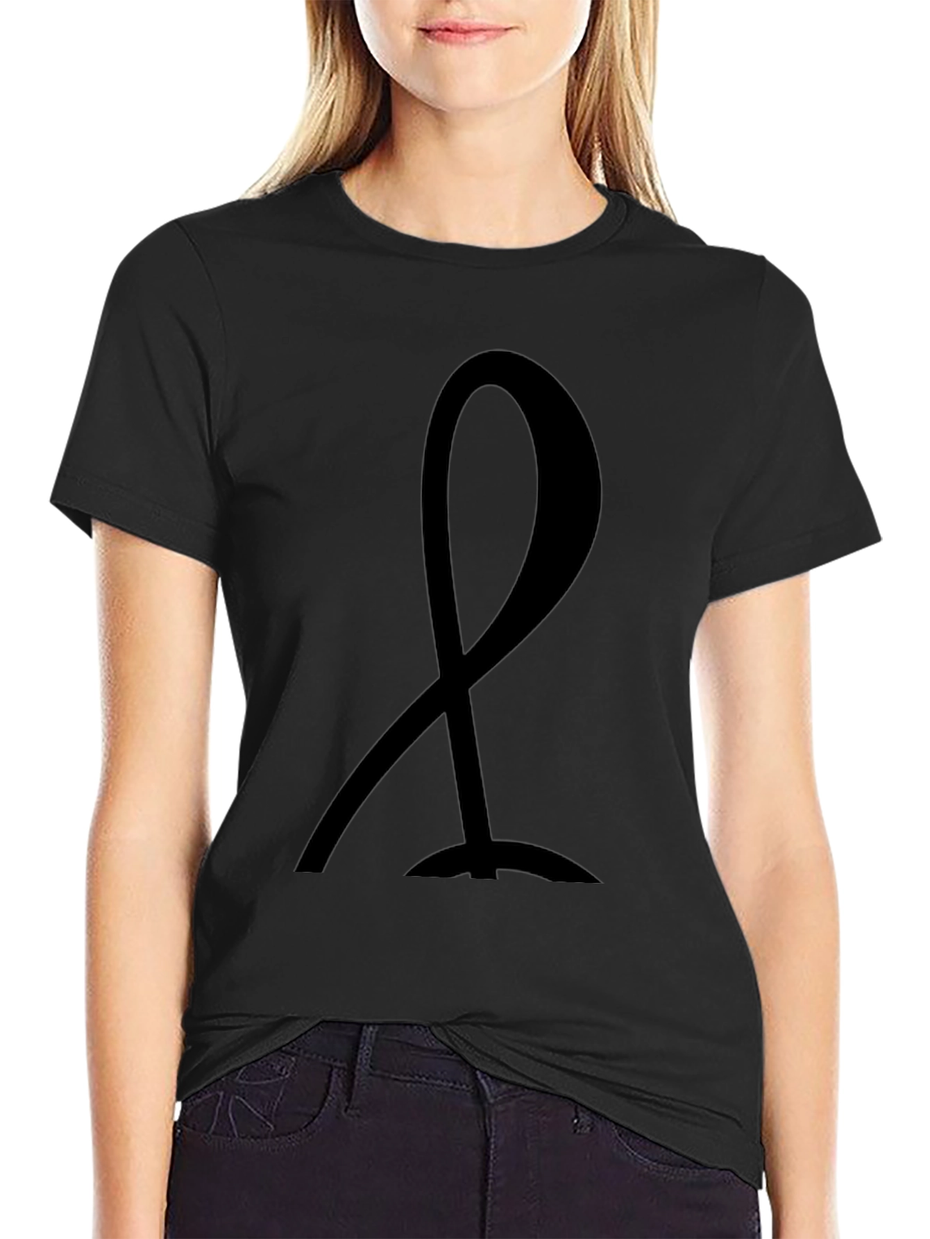Minimalist Black Ribbon Graphic Tee - Unisex