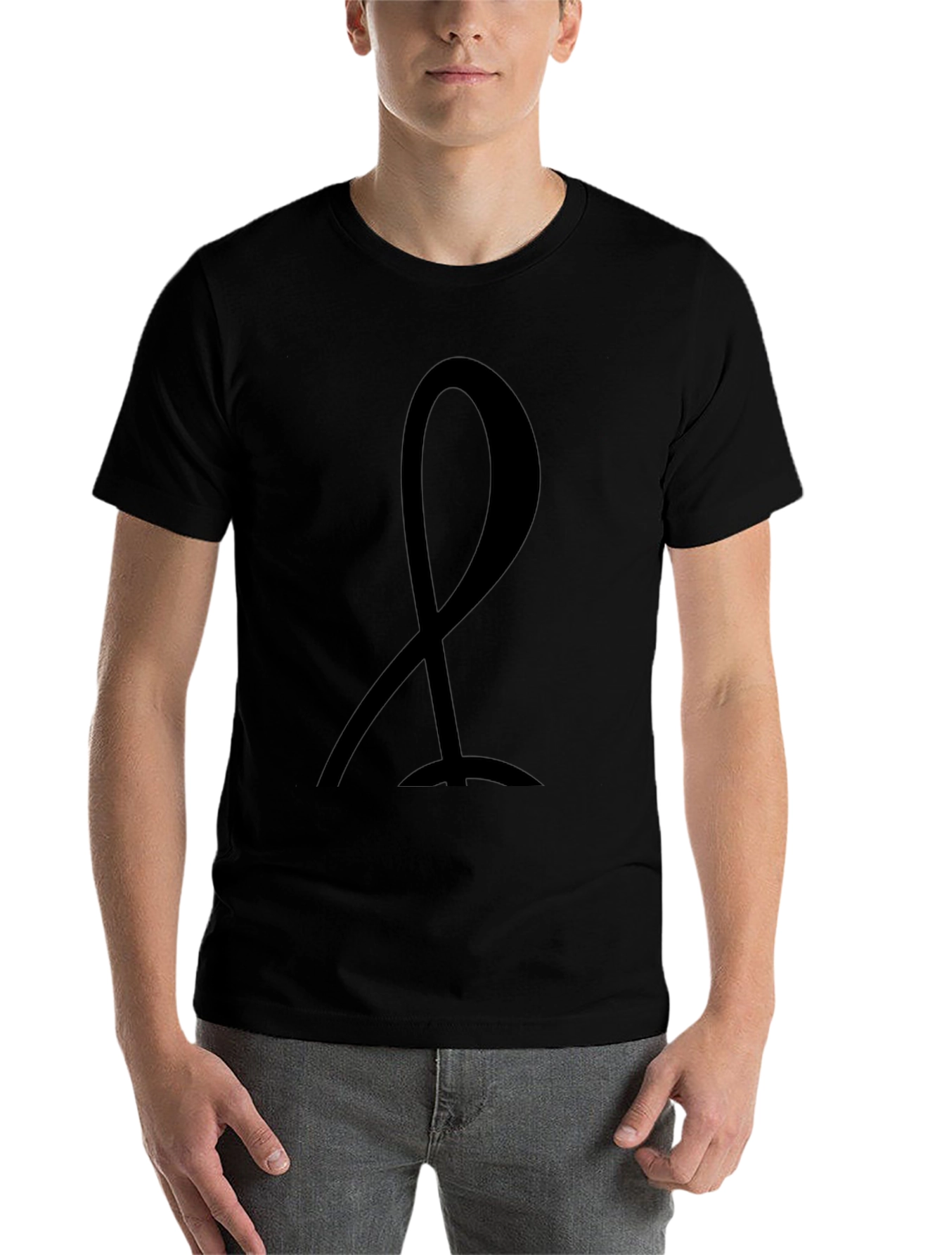 Minimalist Black Ribbon Graphic Tee - Unisex