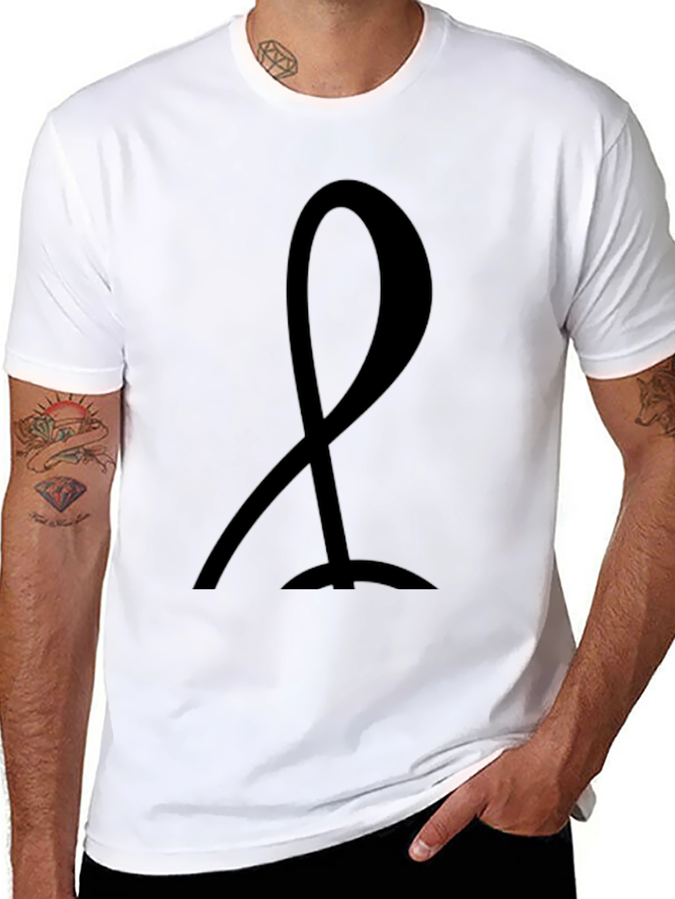 Minimalist Black Ribbon Graphic Tee - Unisex