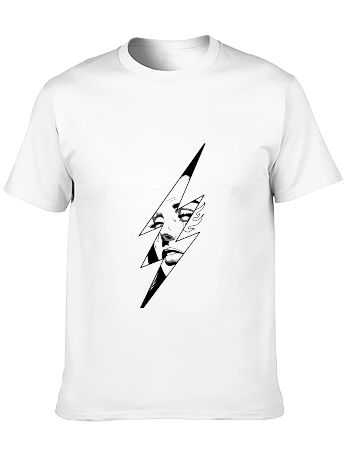 Stylish Black T-Shirt with Lightning Bolt Graphic