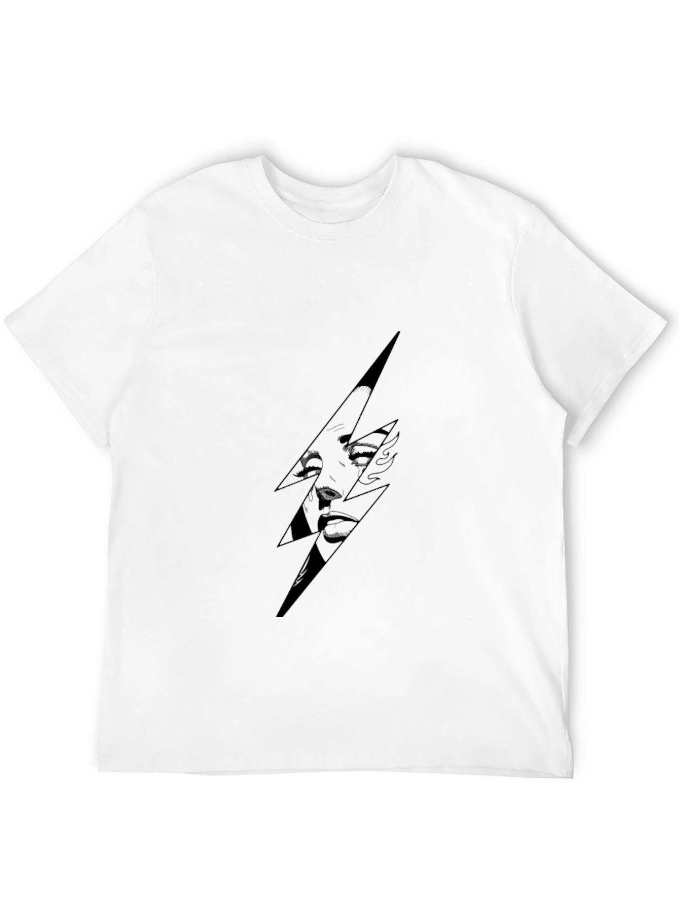 Stylish Black T-Shirt with Lightning Bolt Graphic
