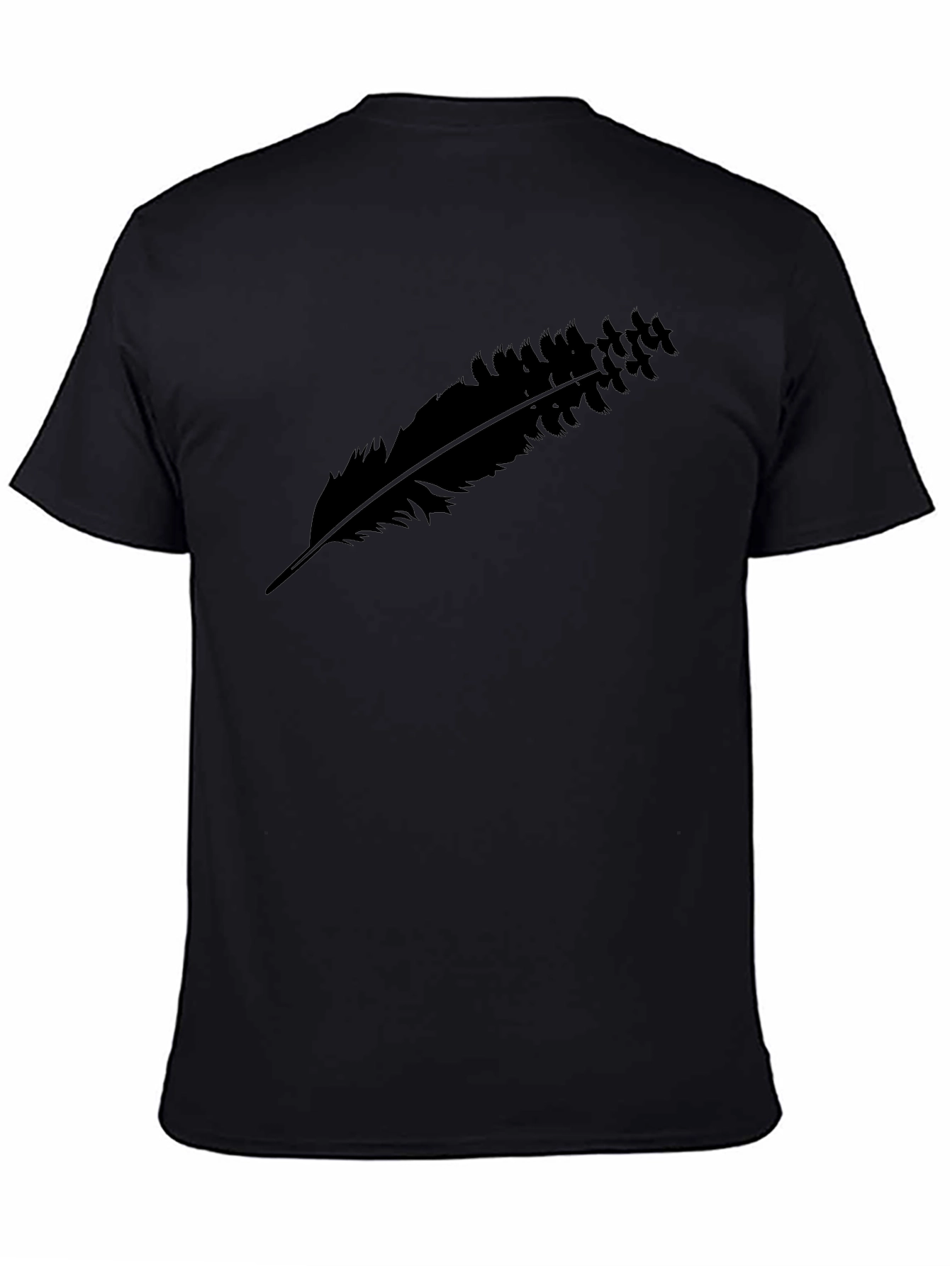 Black Feather Graphic Tee - Casual Comfort