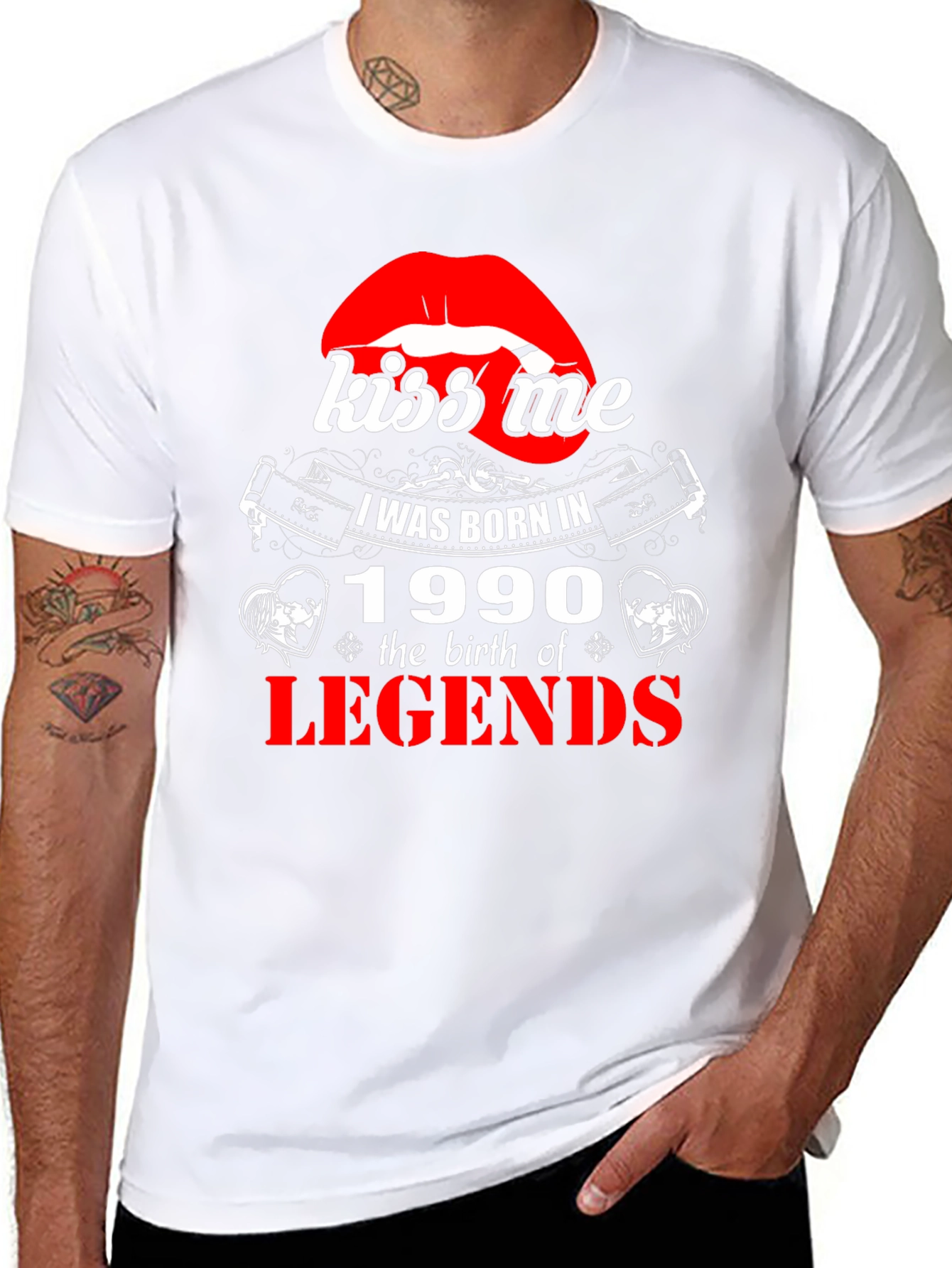 Kiss Me Born in 1990 Legends Graphic T-Shirt