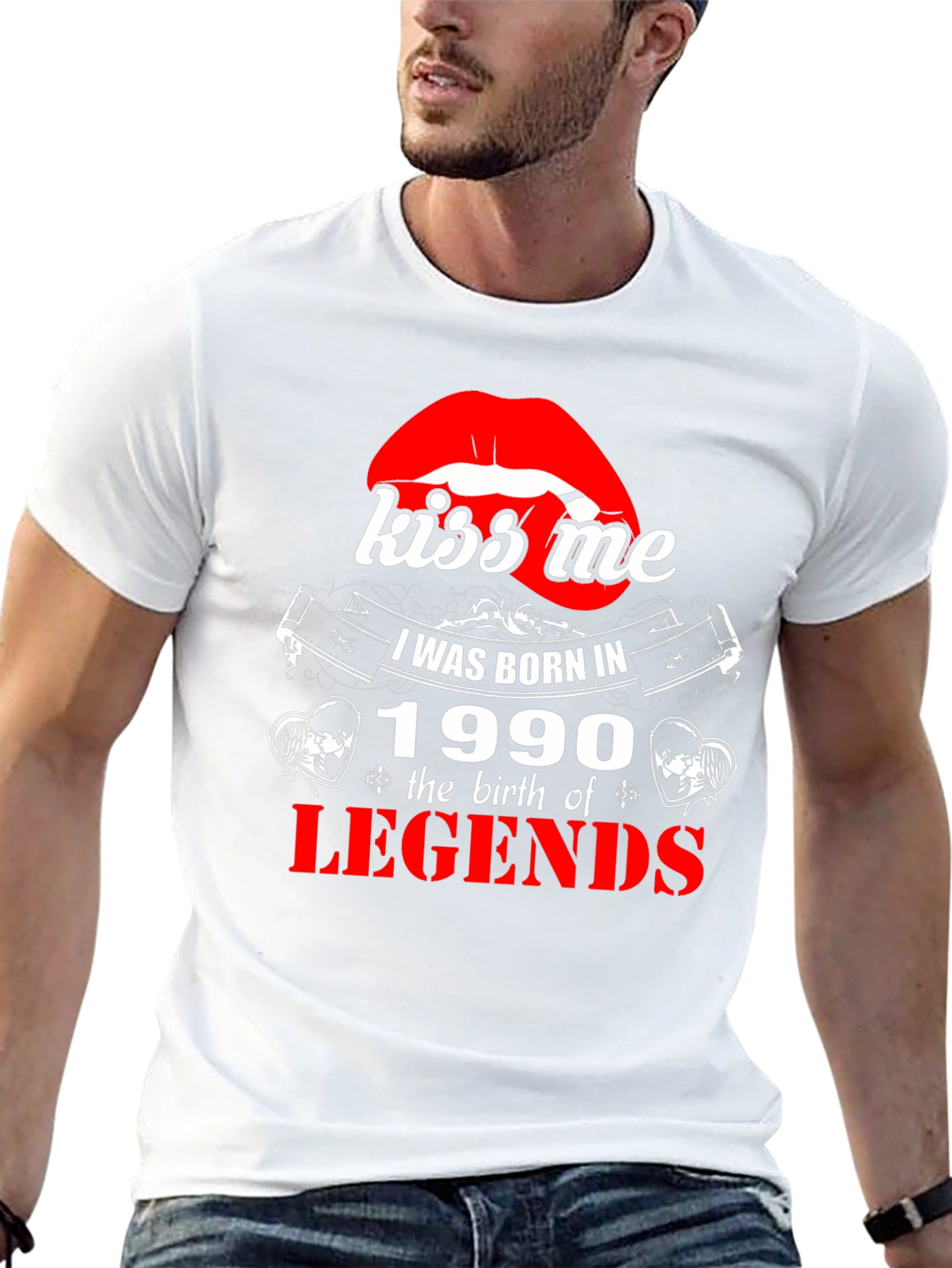 Kiss Me Born in 1990 Legends Graphic T-Shirt