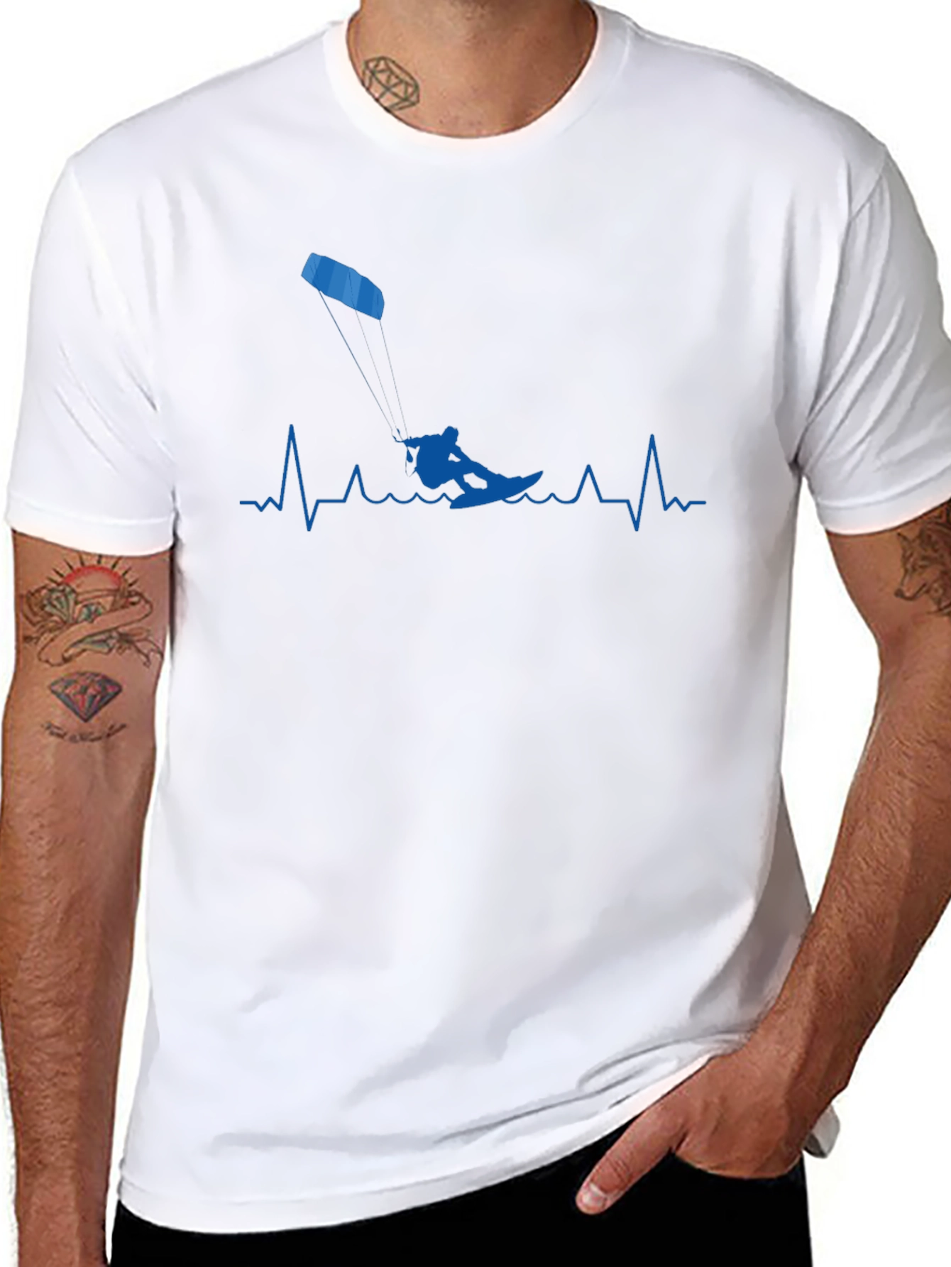 Kitesurfing Heartbeat T-Shirt - Passion on Display