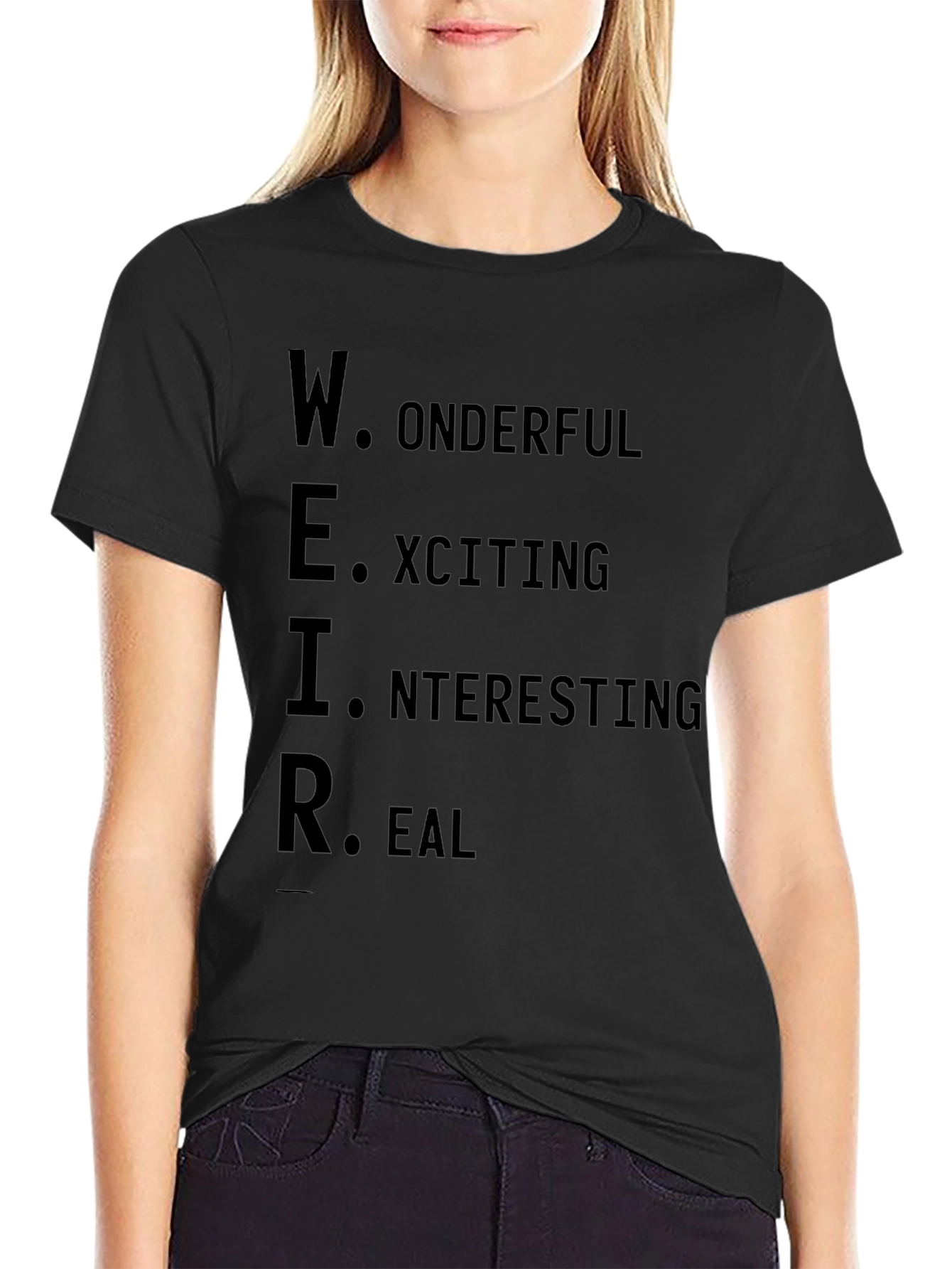 Weird Definition Graphic Print Crew Neck Tee