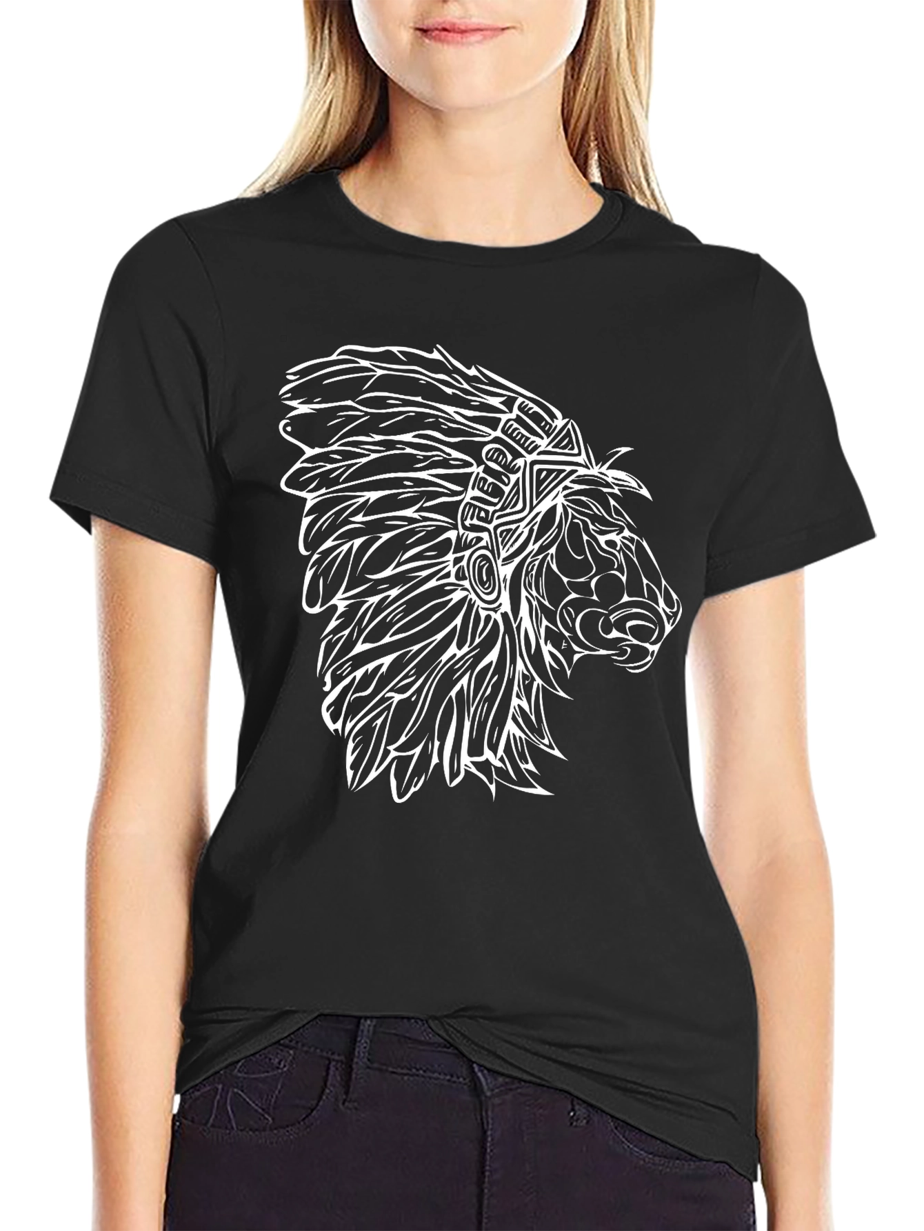 Lion Headdress Graphic Print Tee