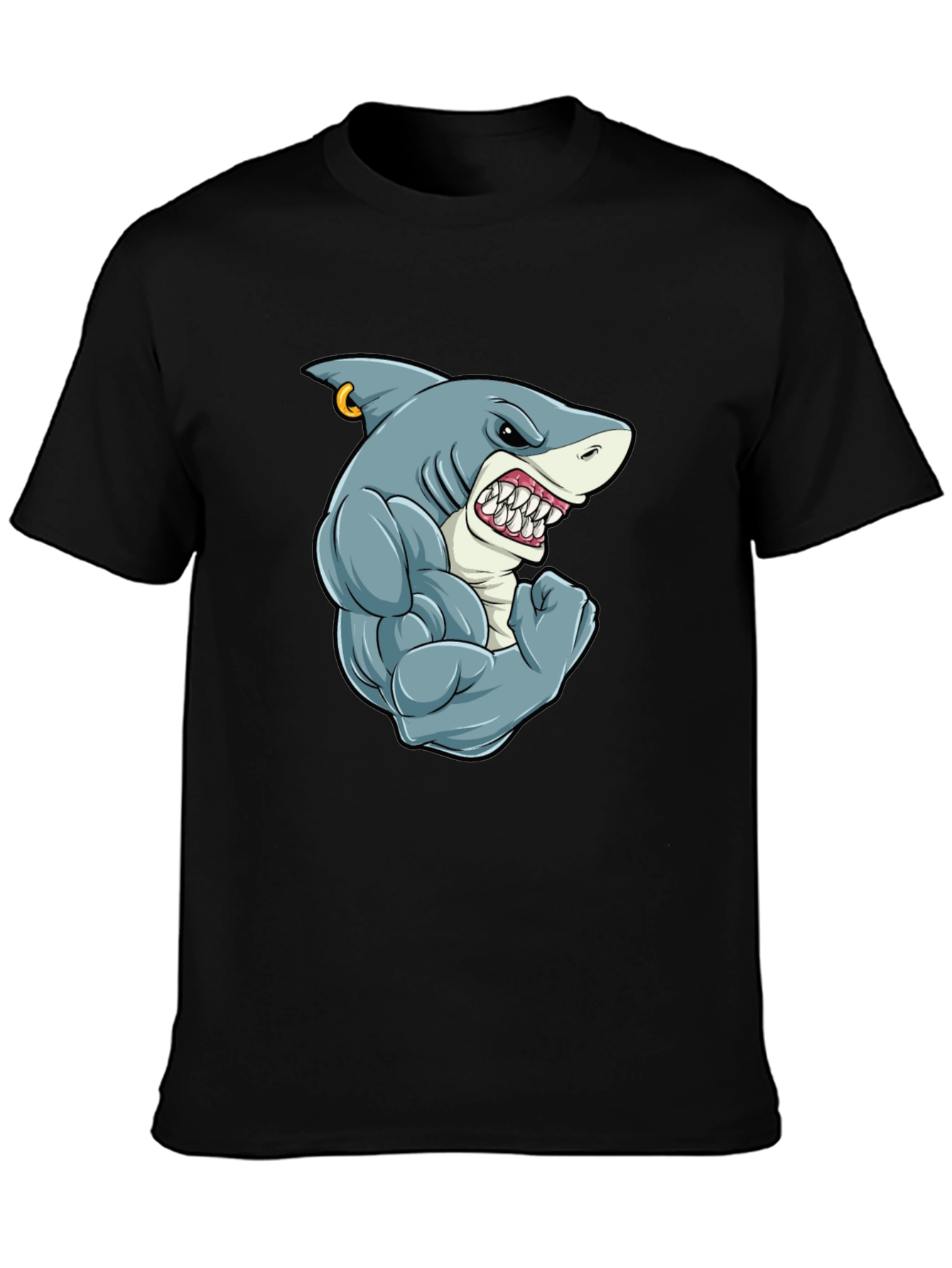 Shark Muscle T-Shirt - Black Tee