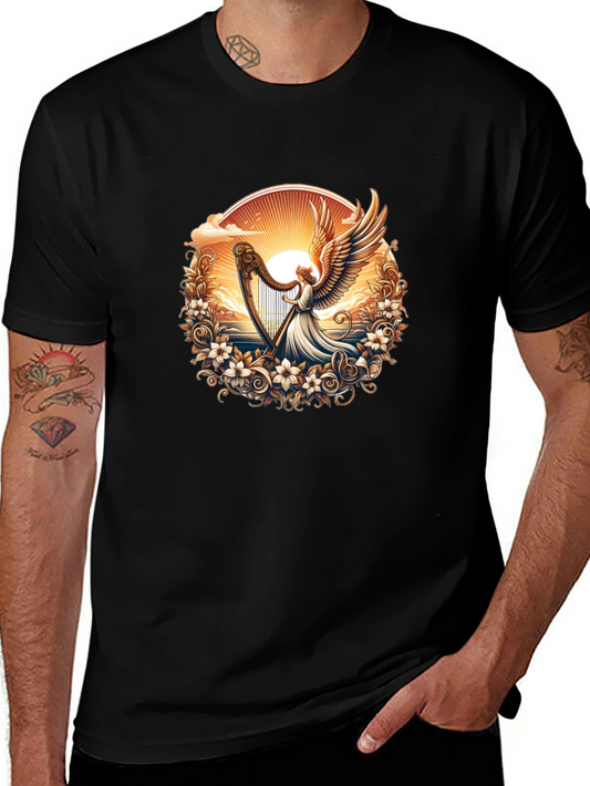 Angel Harp Graphic Tee - Black