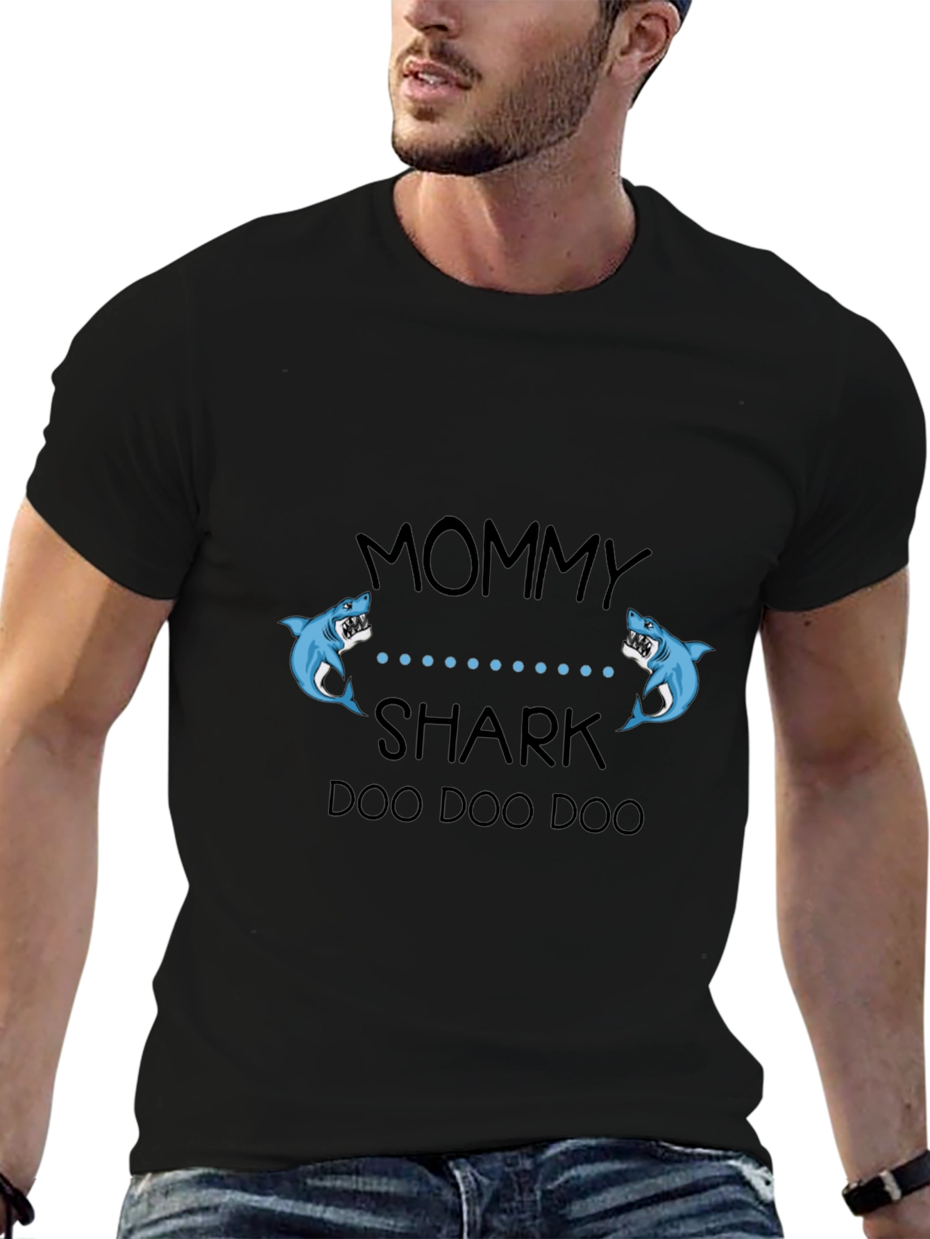 Mommy Shark Black Graphic T-Shirt