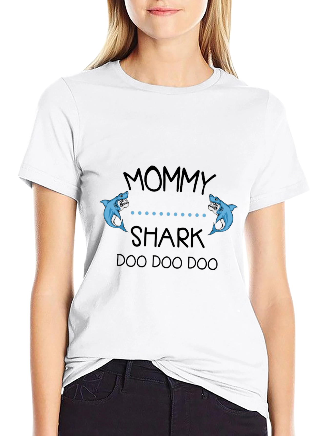 Mommy Shark Black Graphic T-Shirt