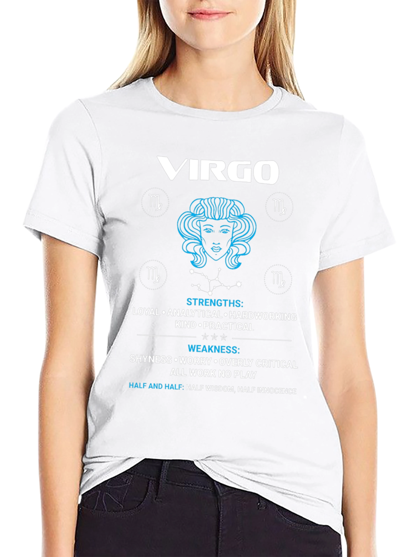 Virgo Zodiac Sign T-Shirt - Strengths & Weaknesses Design
