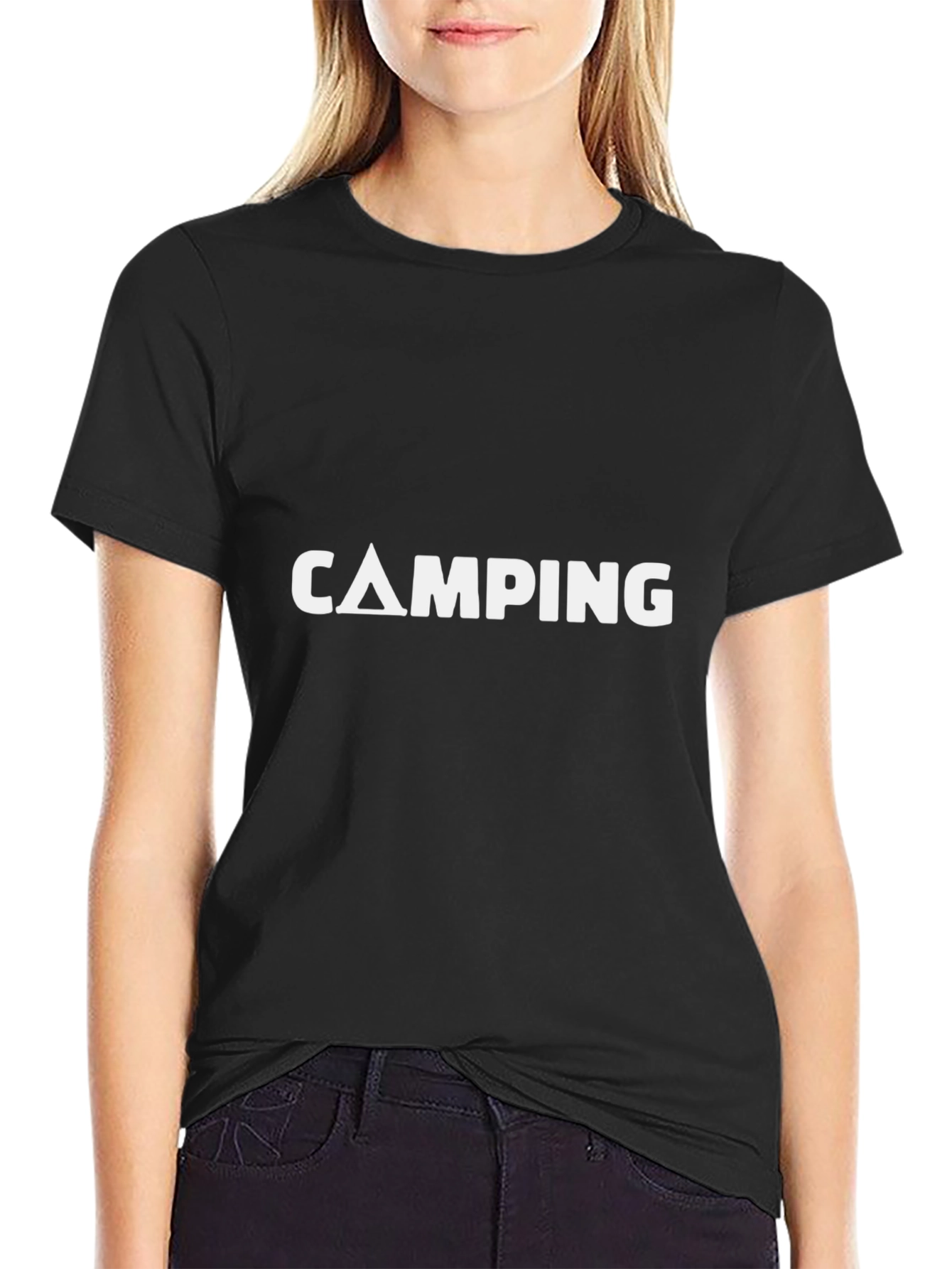 Camping Graphic T-Shirt - Black Cotton Tee
