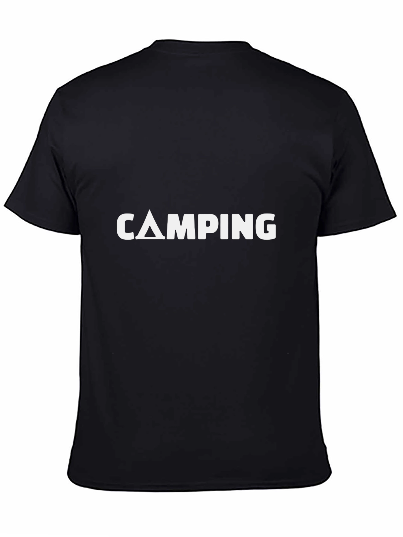 Camping Graphic T-Shirt - Black Cotton Tee