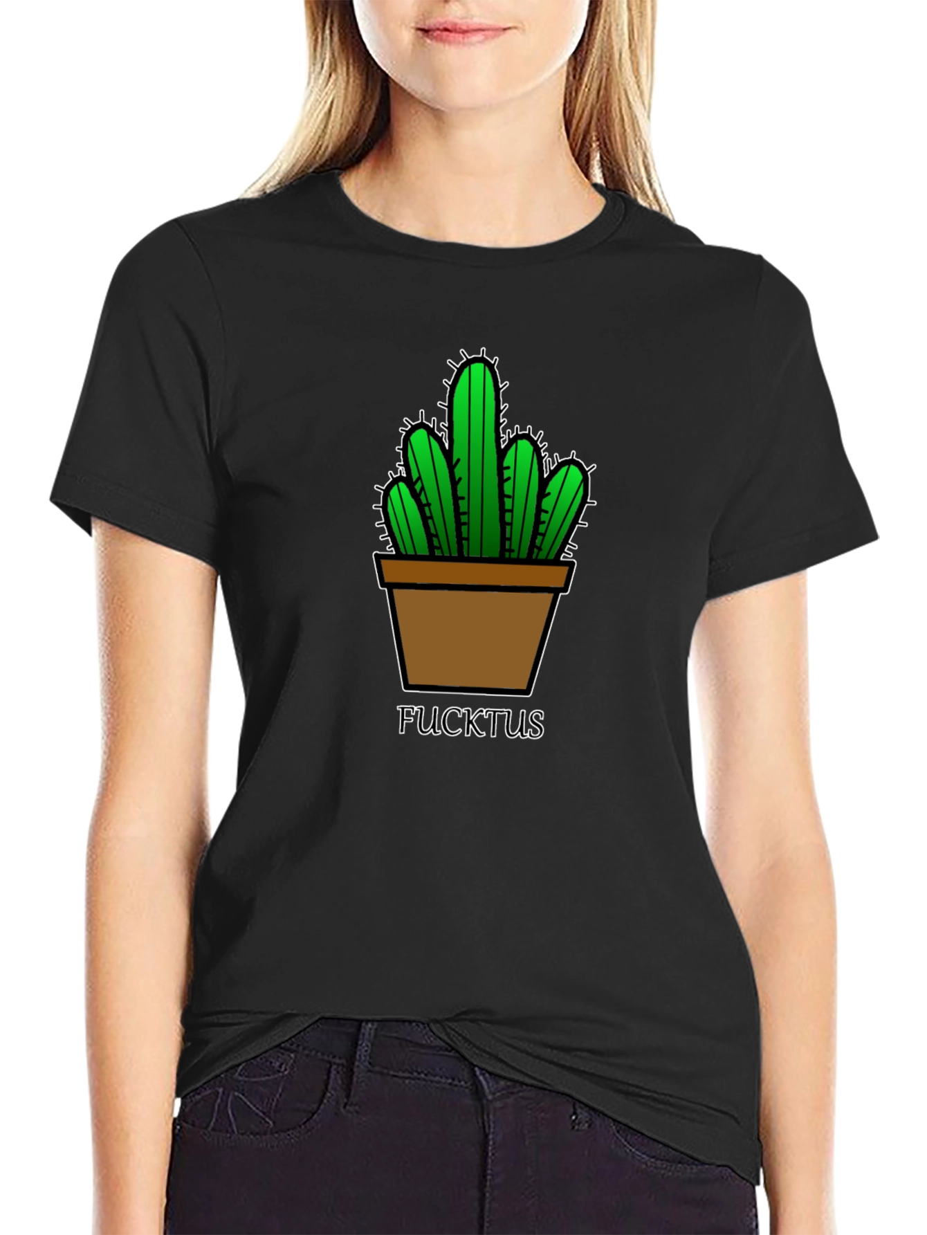 FUCKTUS Cactus Graphic Tee - Funny Novelty T-Shirt