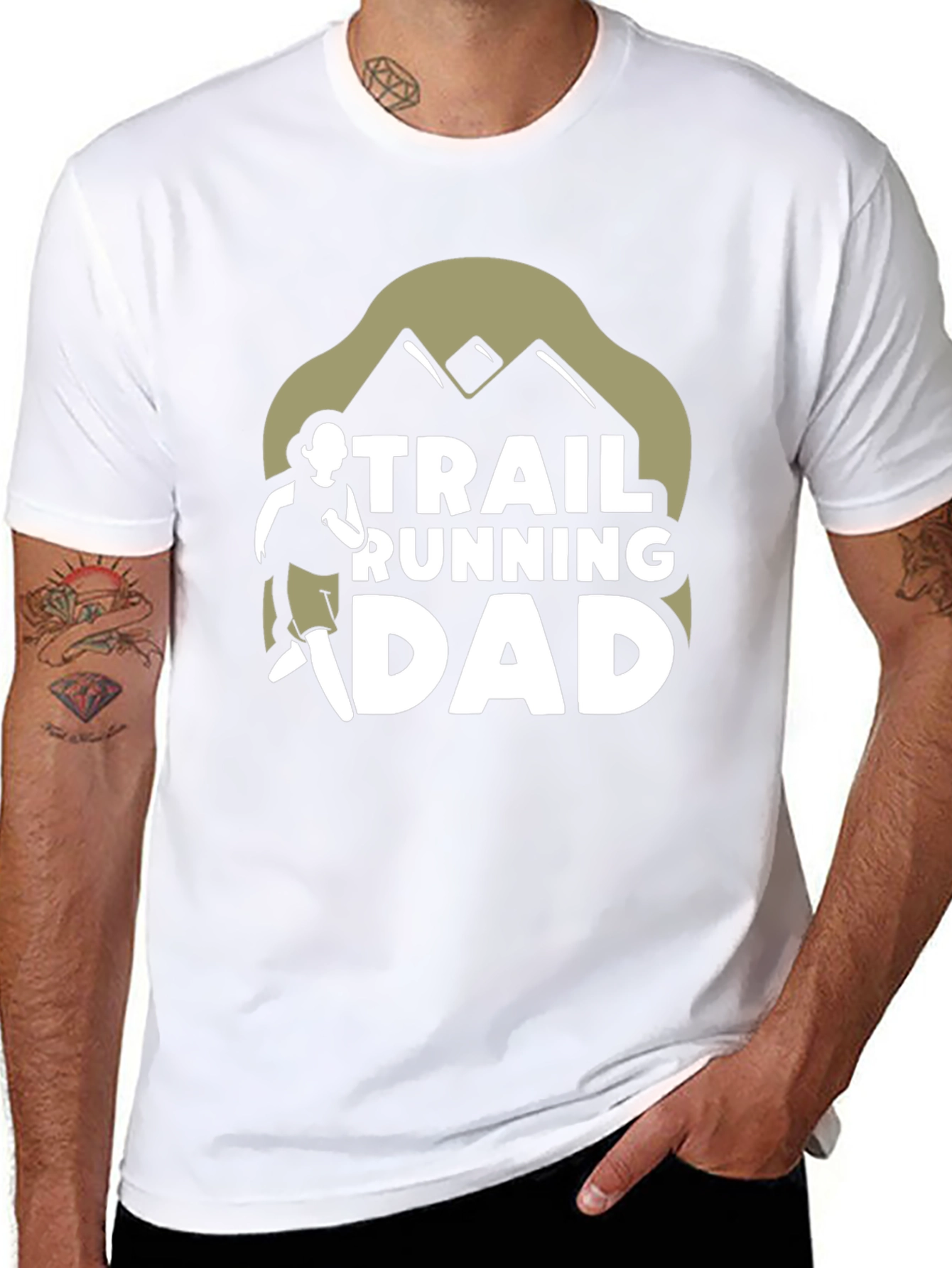 Trail Running Dad Graphic Tee - Black