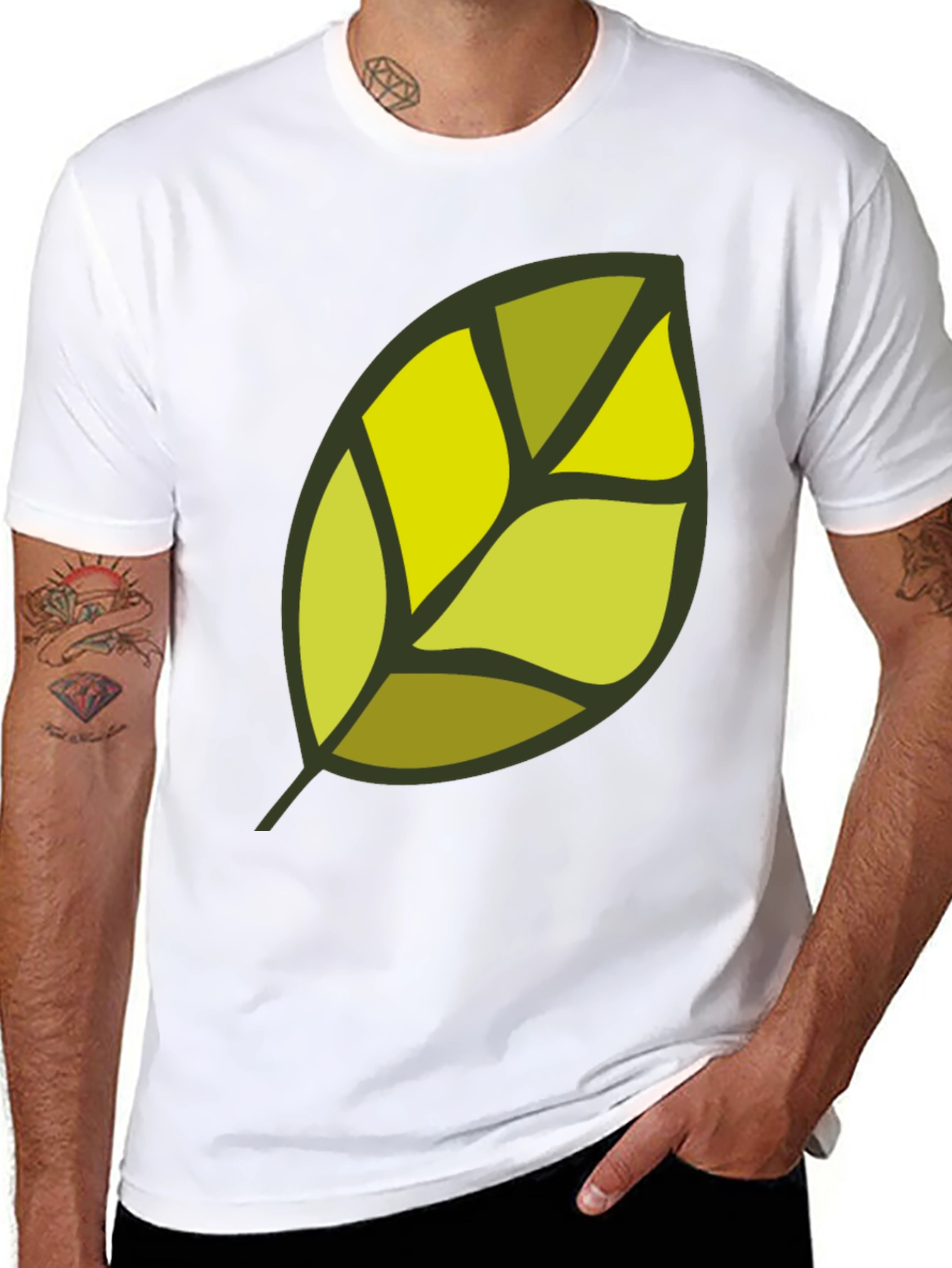 Leaf Graphic Black T-Shirt