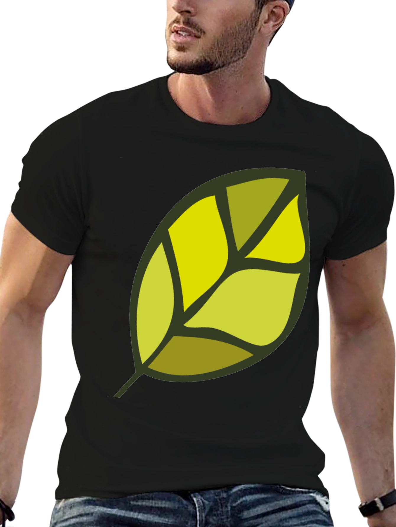 Leaf Graphic Black T-Shirt