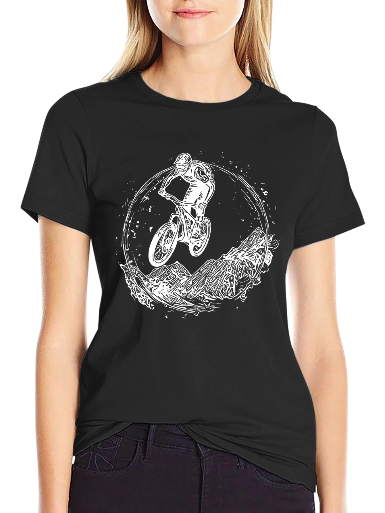 Mountain Bike Graphic T-Shirt - Black