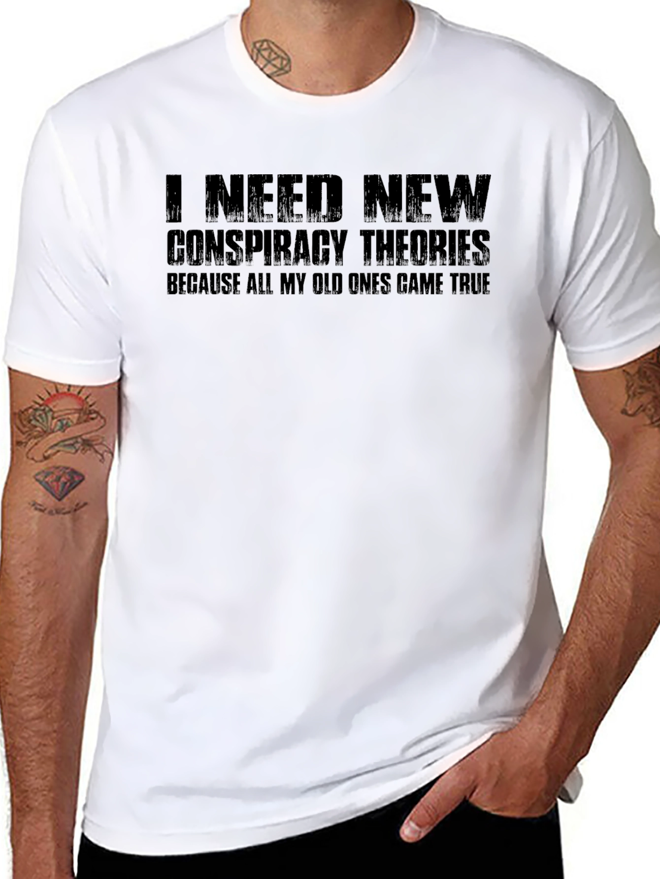 Conspiracy Theories Graphic Tee - Black Novelty T-Shirt
