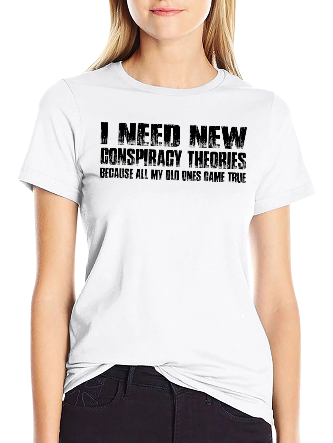 Conspiracy Theories Graphic Tee - Black Novelty T-Shirt