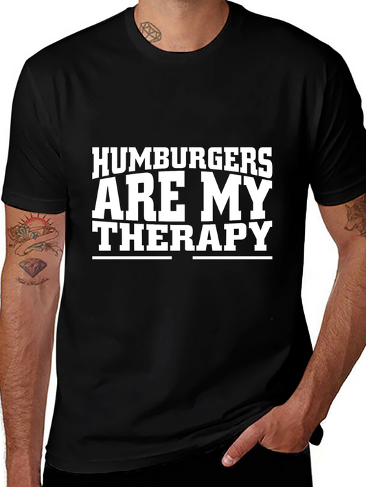 Humburgers Are My Therapy Black T-Shirt