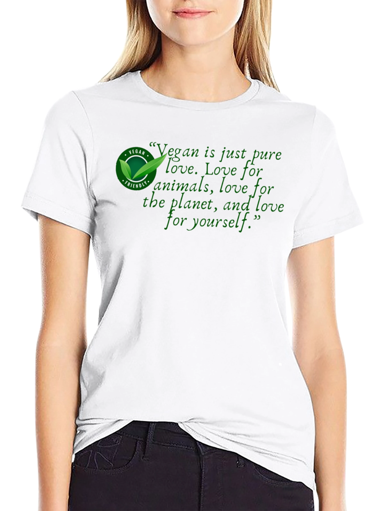 Vegan Love Graphic Tee - Eco-Friendly T-Shirt