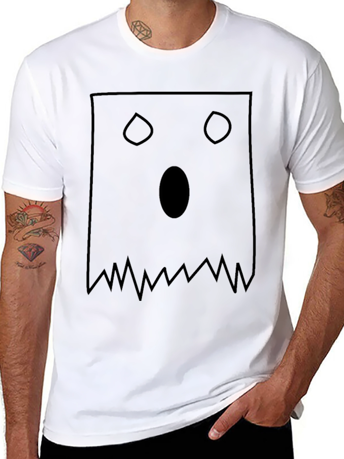 Spooky Ghost Face T-Shirt - Halloween Apparel
