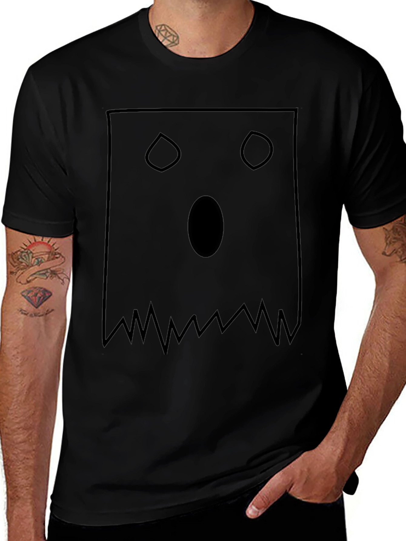 Spooky Ghost Face T-Shirt - Halloween Apparel