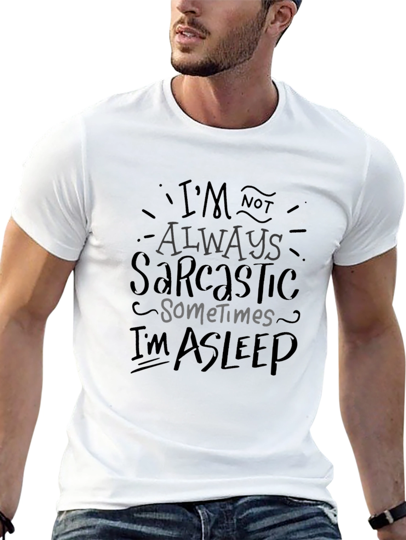 Sarcastic Asleep Mens Graphic Tee