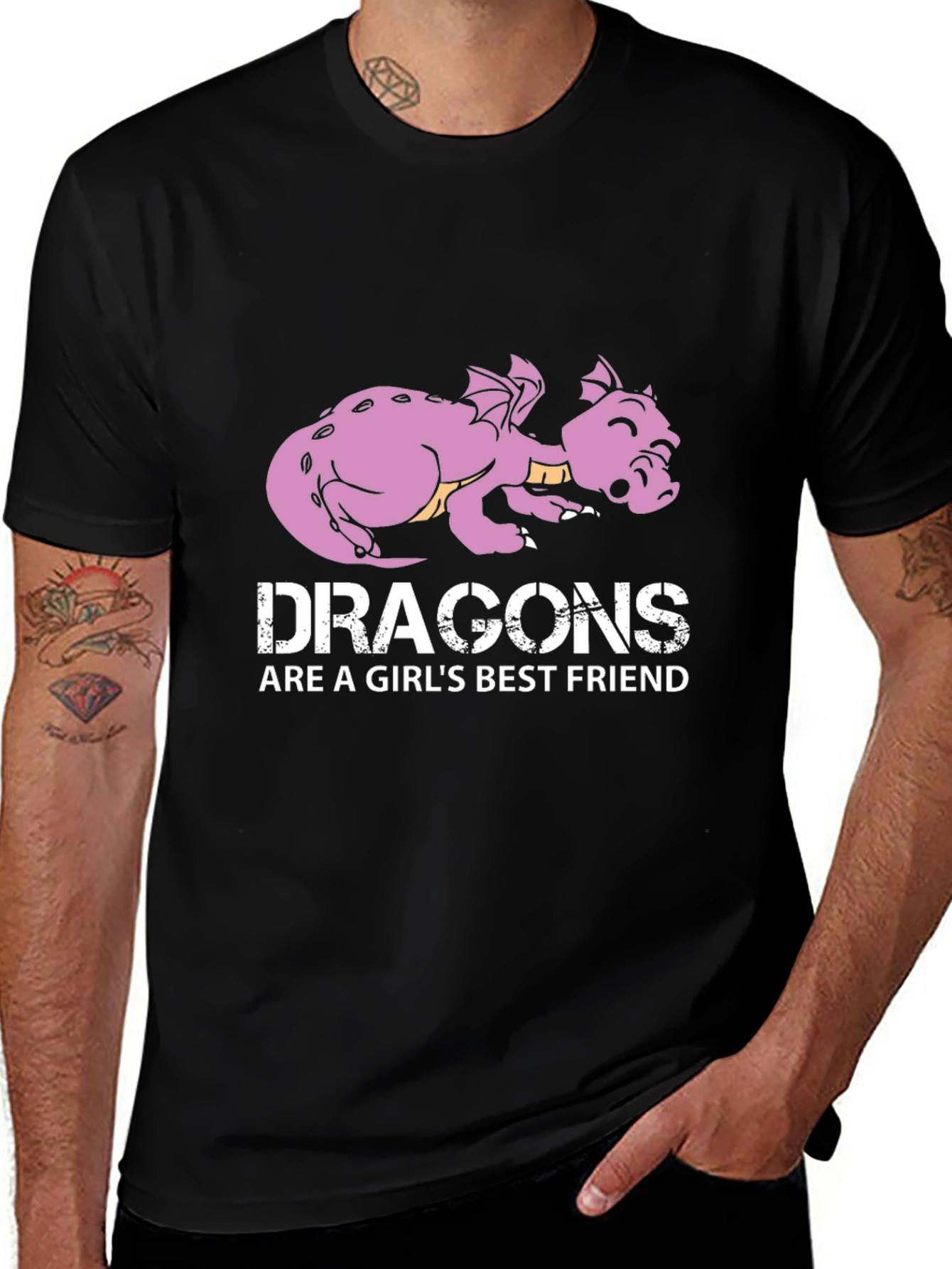 Dragon Best Friend Graphic Tee - Black