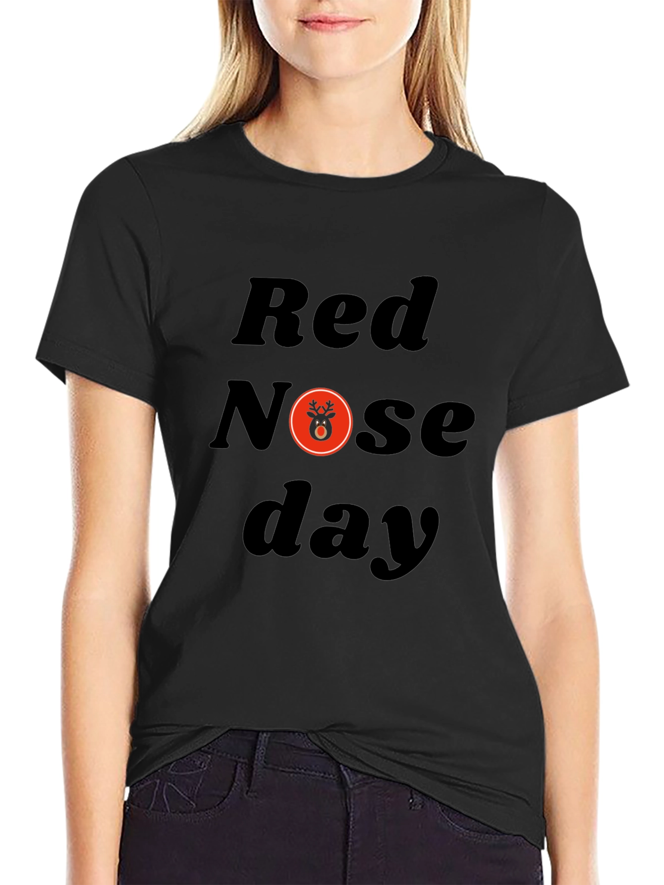 Red Nose Day Black T-Shirt