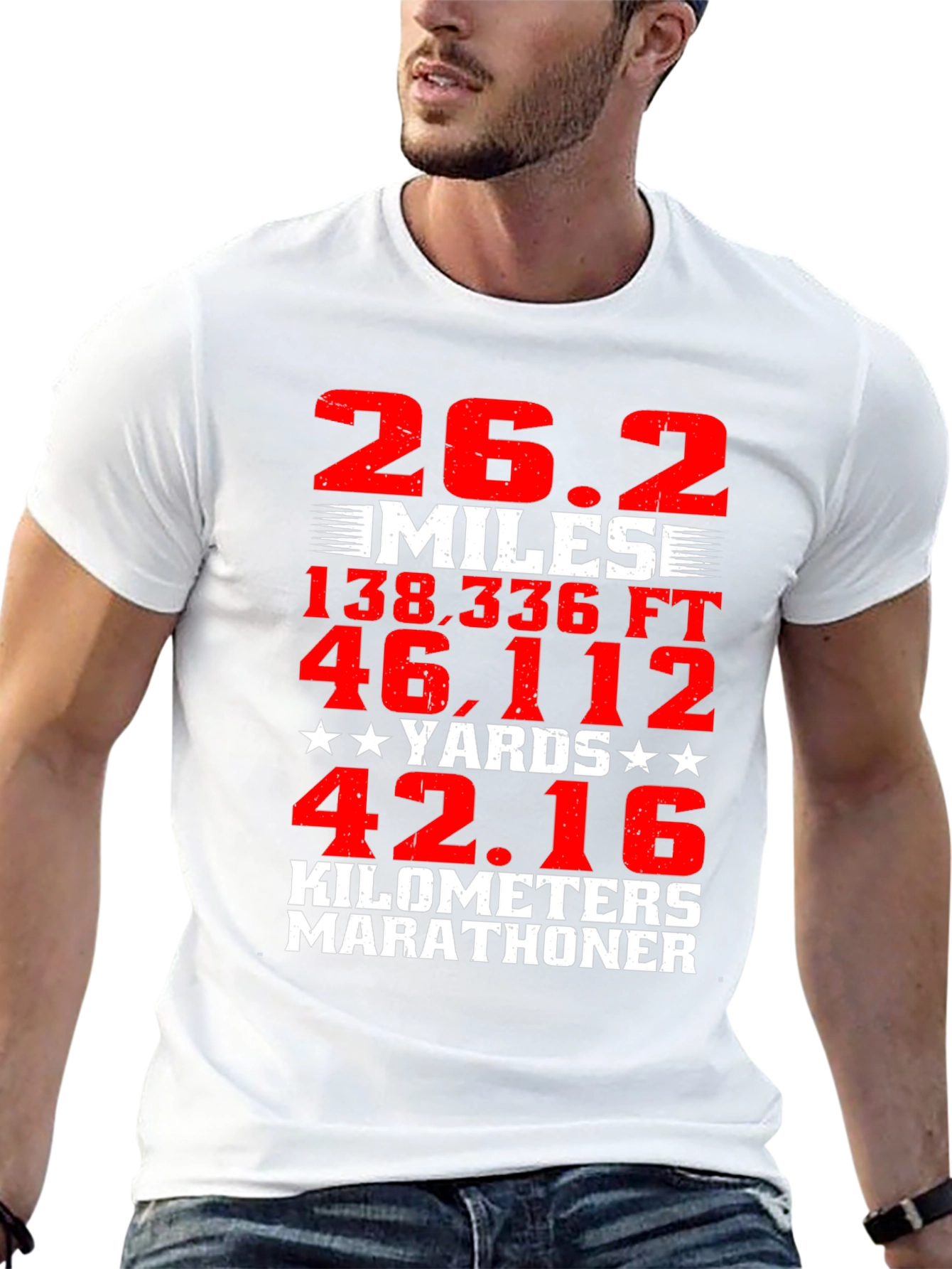 Marathon Runner Black T-Shirt 26.2 Miles Graphic Tee