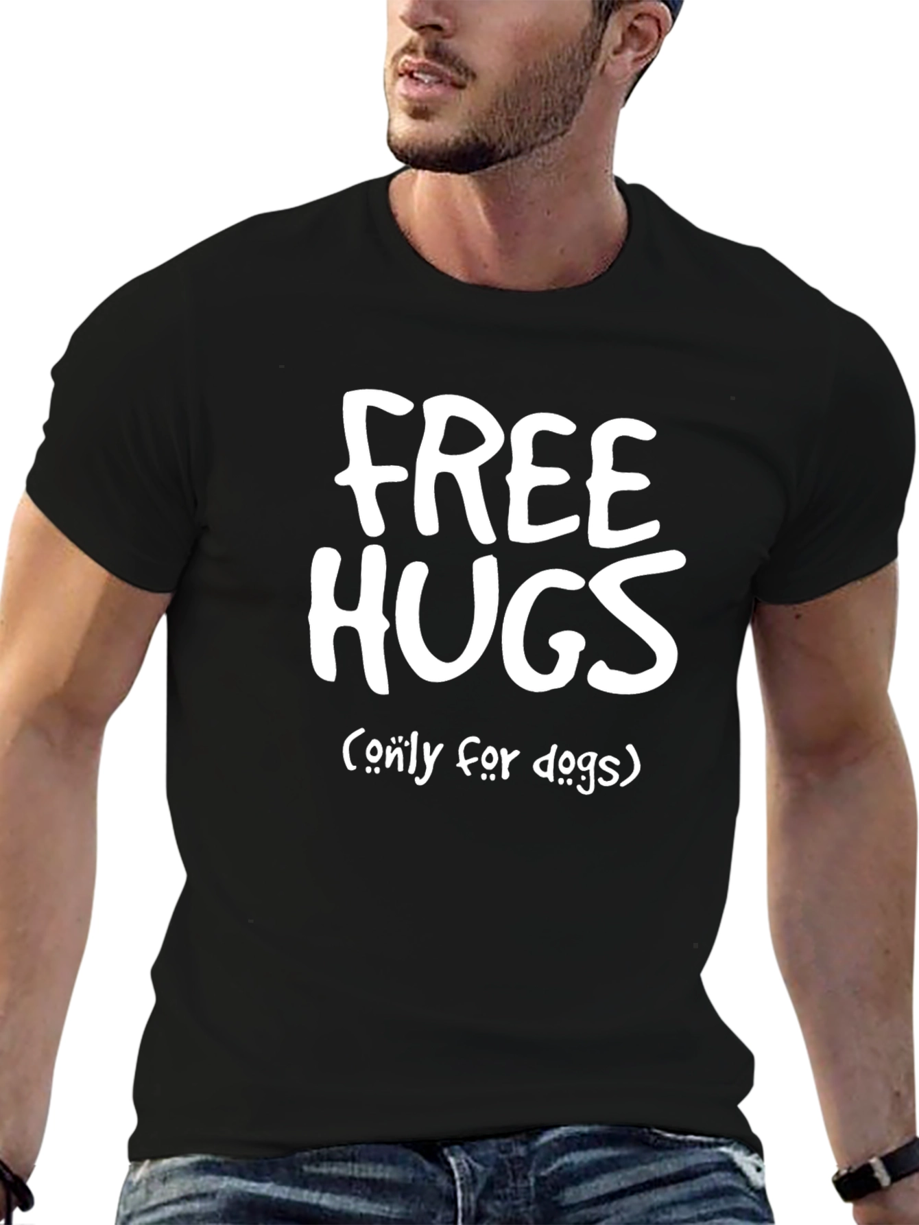 Free Hugs (Only For Dogs) T-Shirt - Black