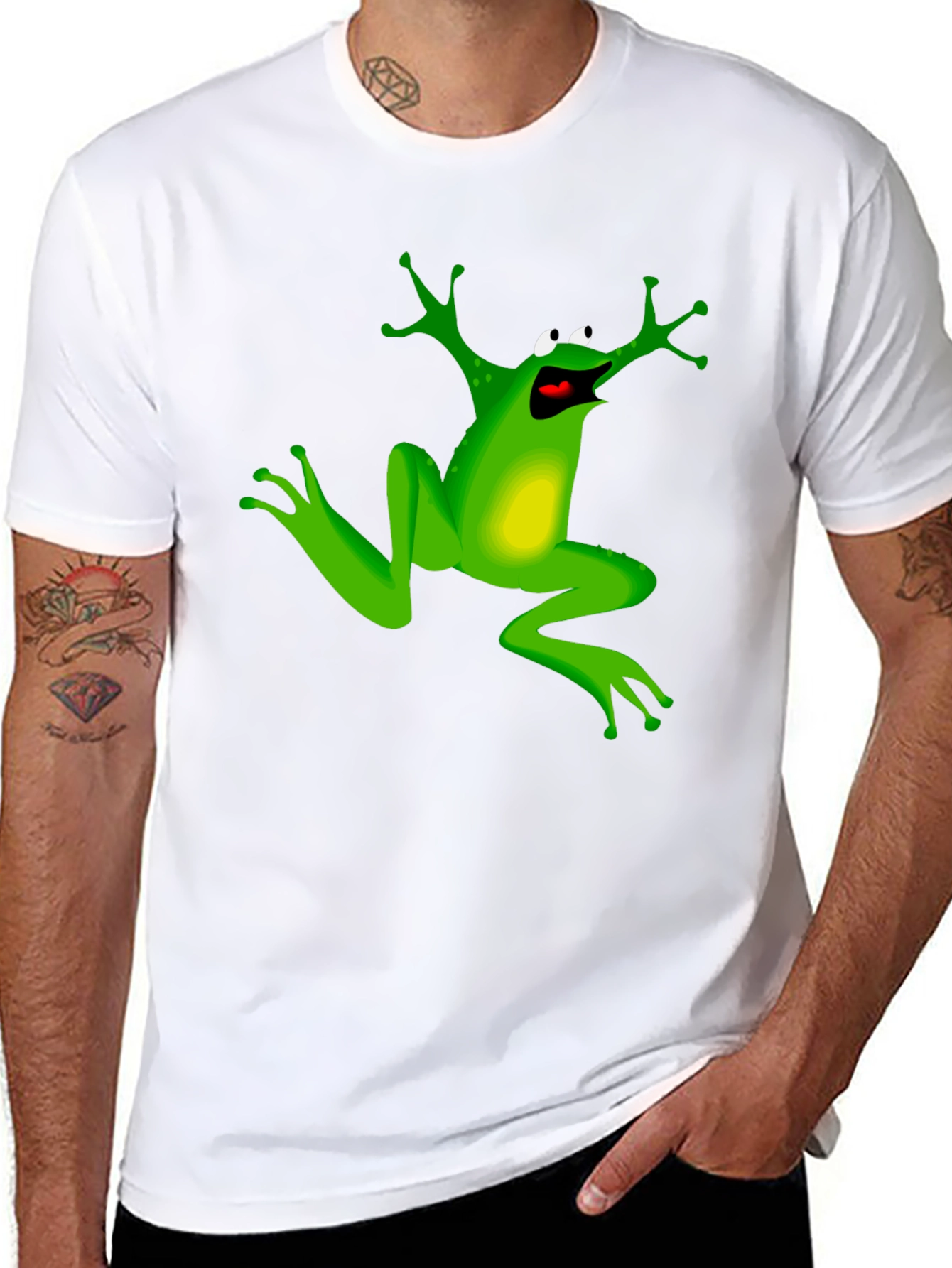 Funny Frog Graphic T-Shirt - Black