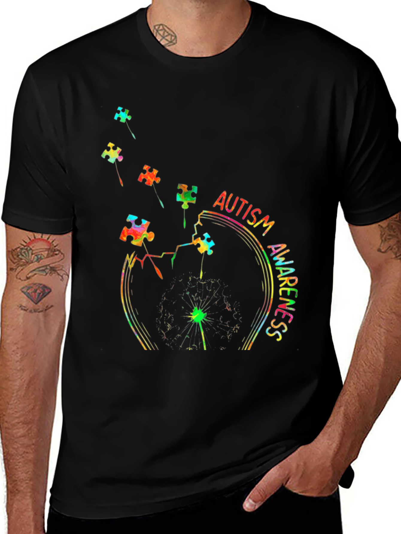 Autism Awareness Puzzle Piece Graphic Tee