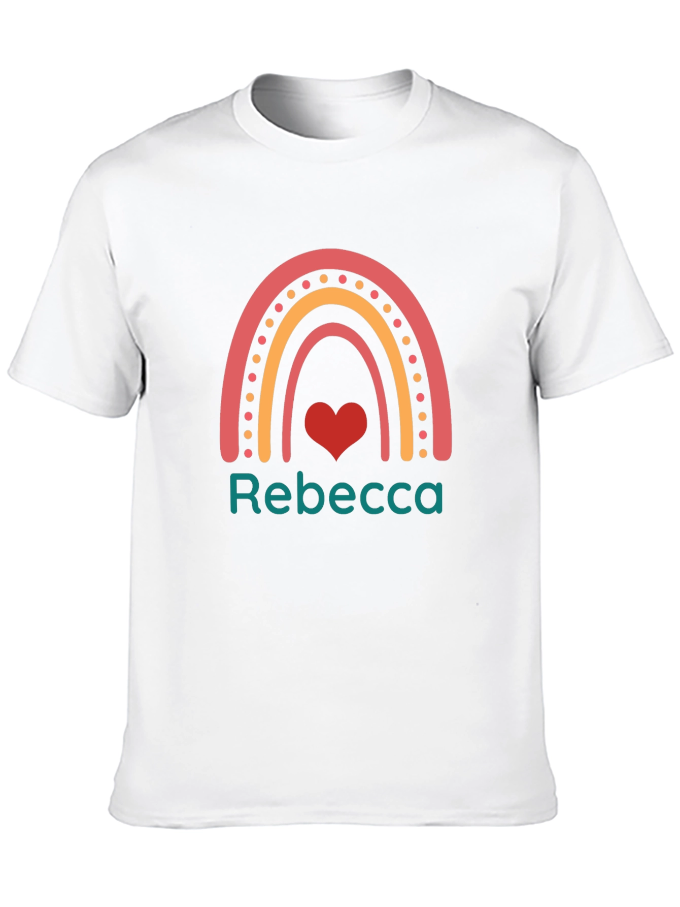 Rebecca Rainbow Heart Custom T-Shirt