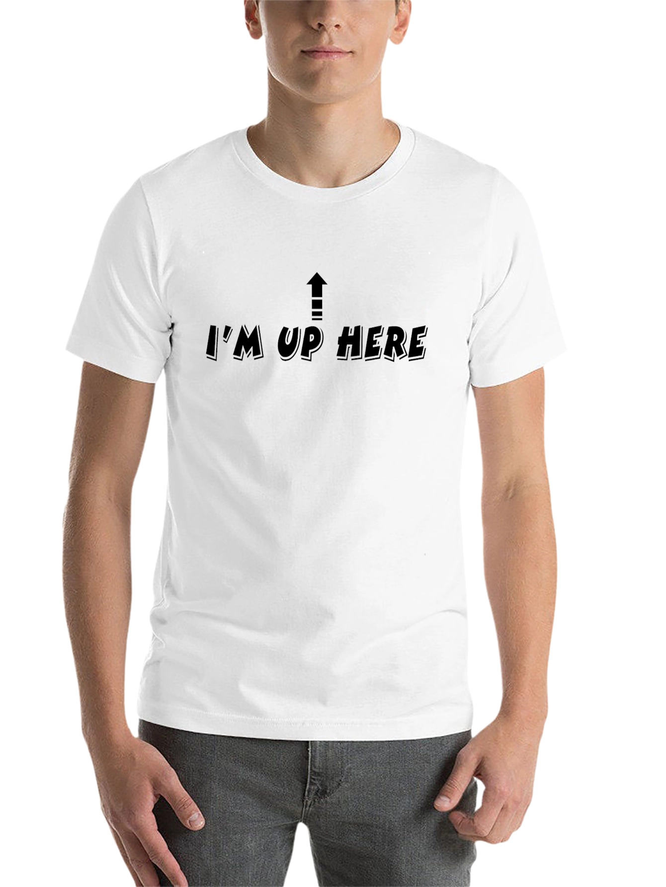Im Up Here Graphic Tee - Black Cotton T-Shirt