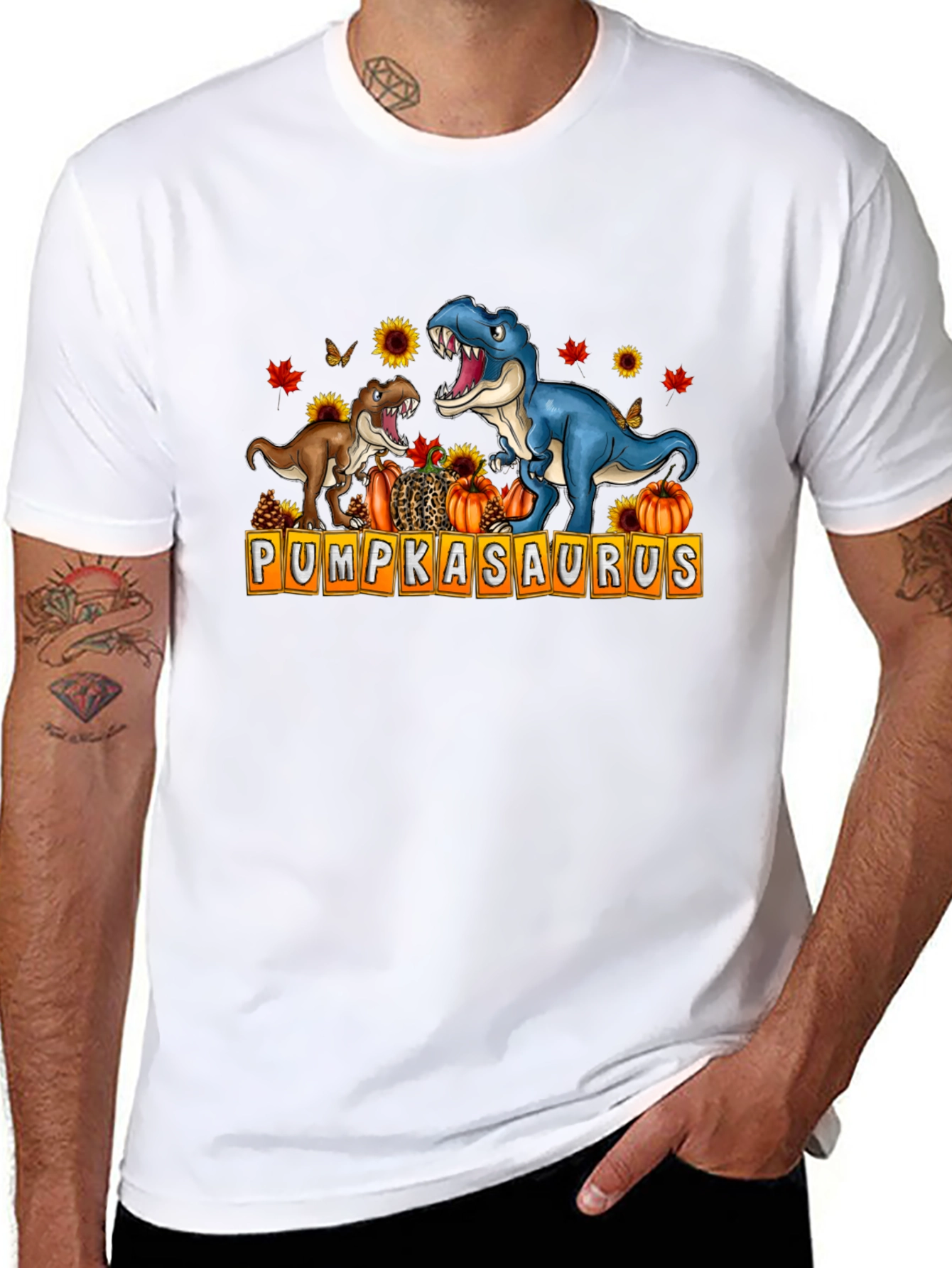 Pumpkasaurus T-Shirt - Dinosaur Pumpkin Fall Design