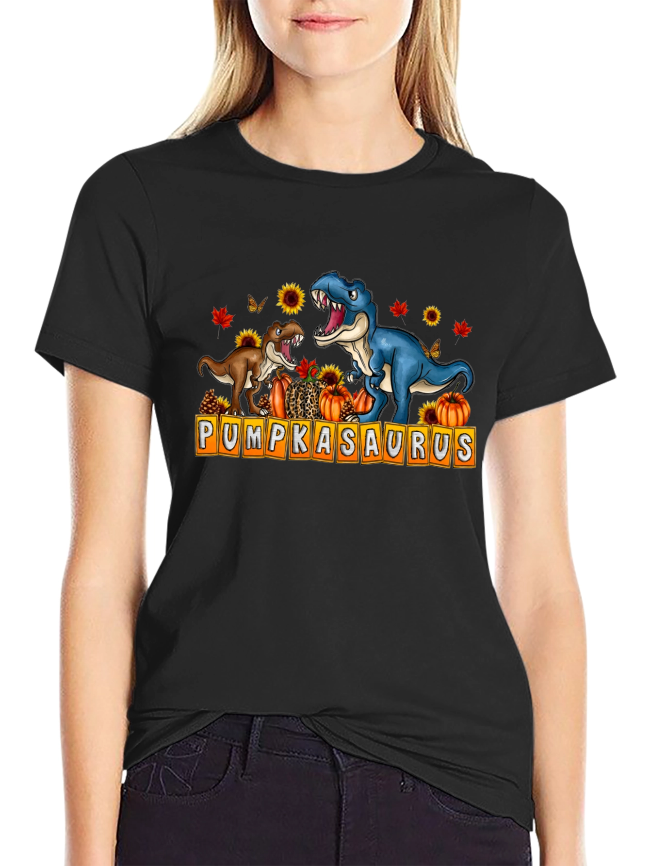 Pumpkasaurus T-Shirt - Dinosaur Pumpkin Fall Design