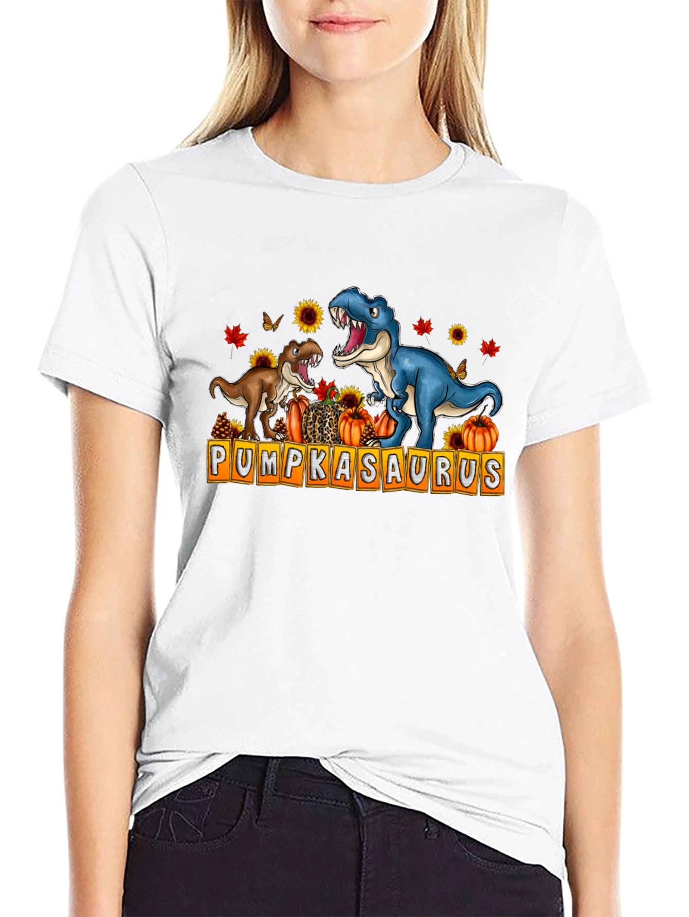 Pumpkasaurus T-Shirt - Dinosaur Pumpkin Fall Design