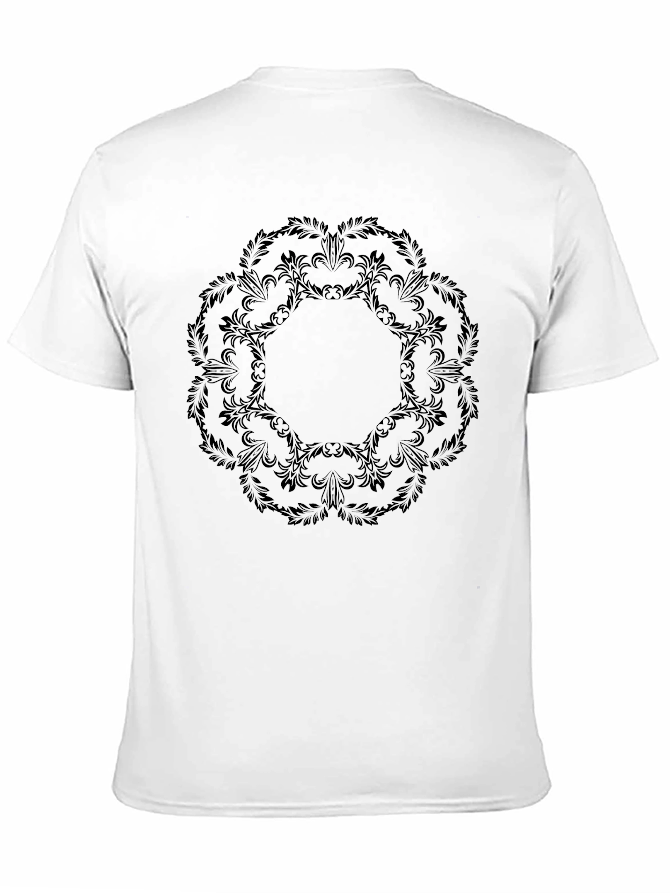 Elegant Black Floral Mandala Graphic Tee