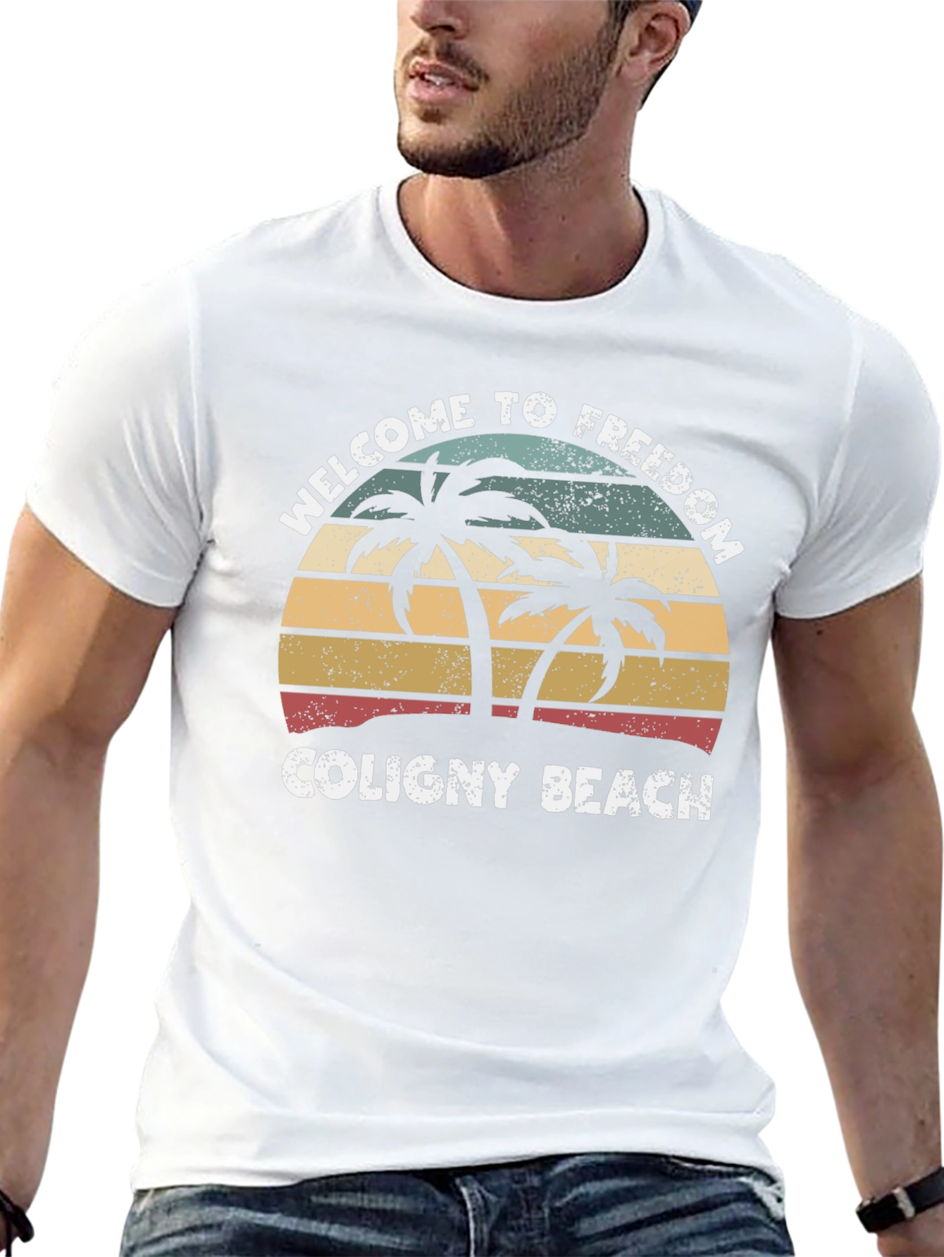 Coligny Beach Freedom Tee - Tropical Palm T-Shirt