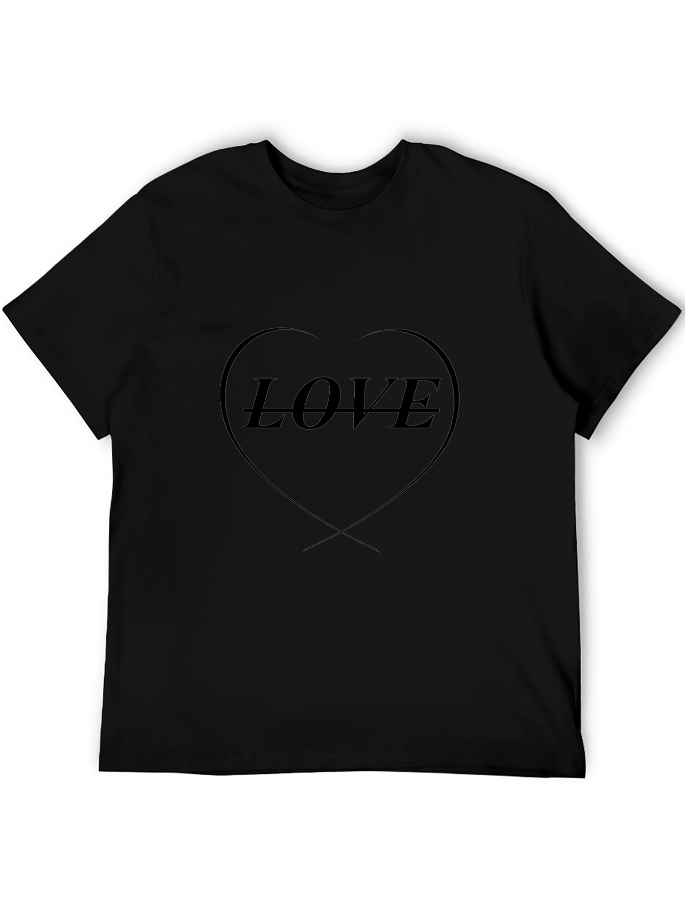 Love Heart Graphic T-Shirt - Black