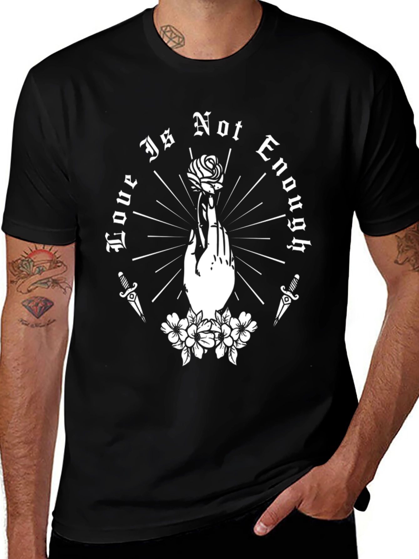 Love is Not Enough Graphic T-Shirt - Black