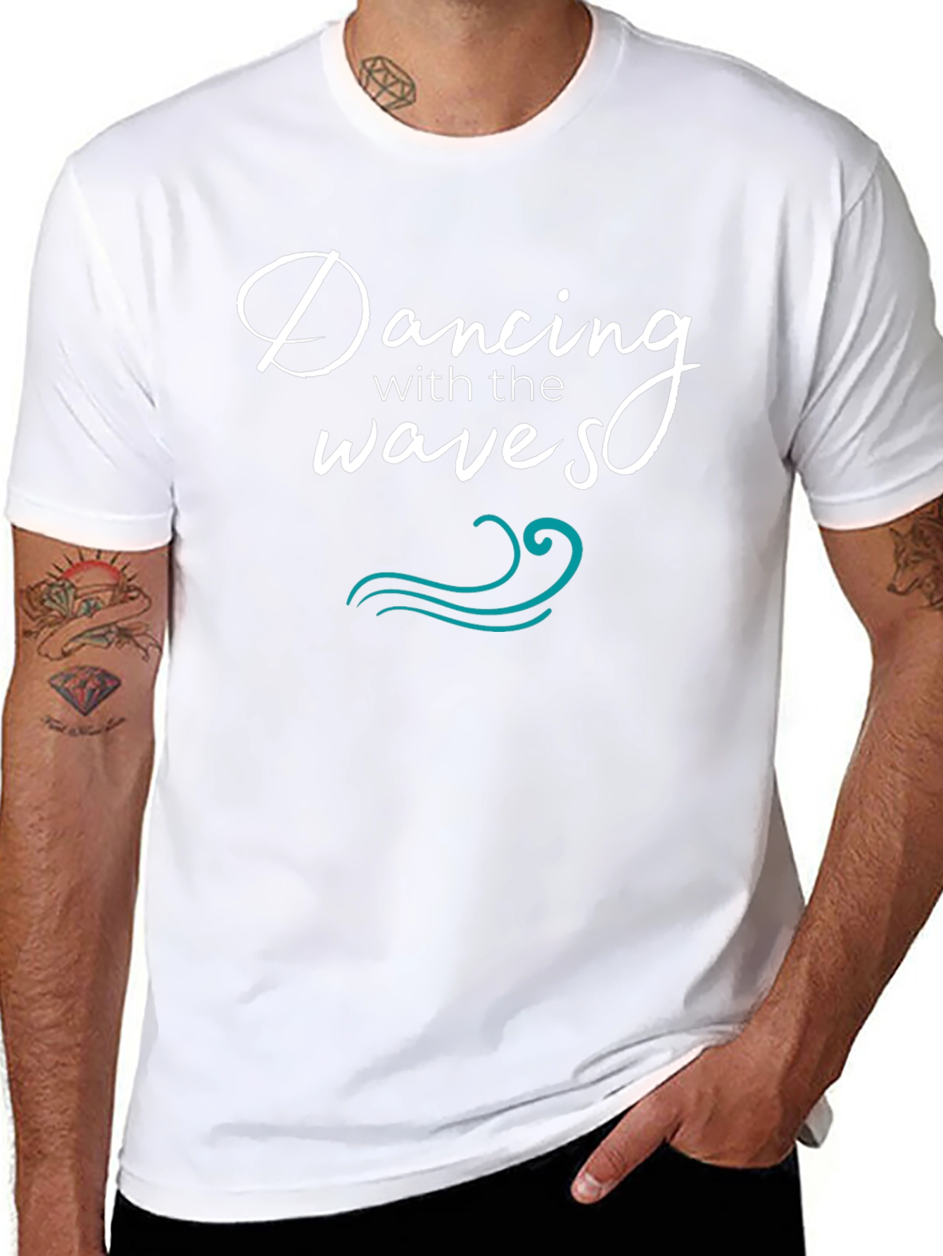 Dancing With The Waves Black Graphic Tee